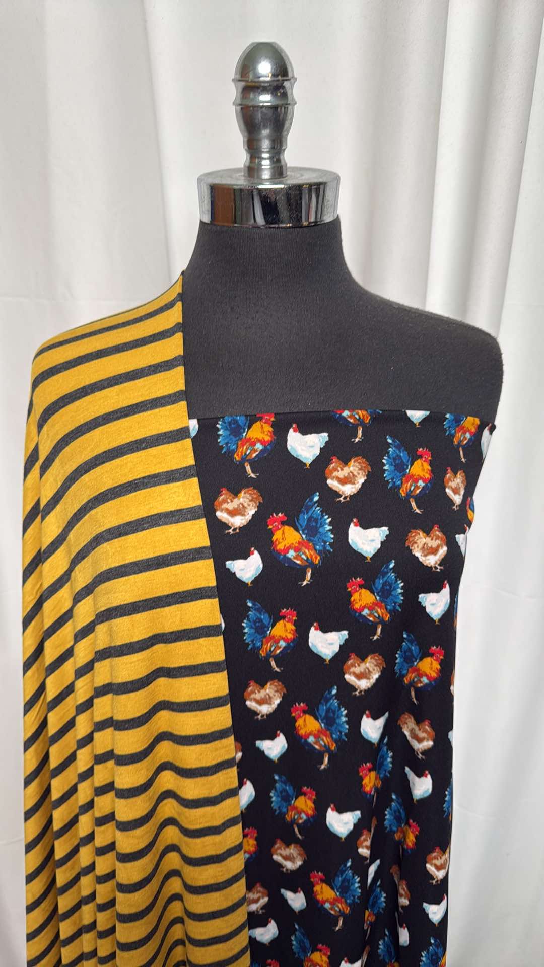 CHICKEN/STRIPE BUNDLE : 2YD Chicken ITY & 2YD Stripe Bamboo : A26318