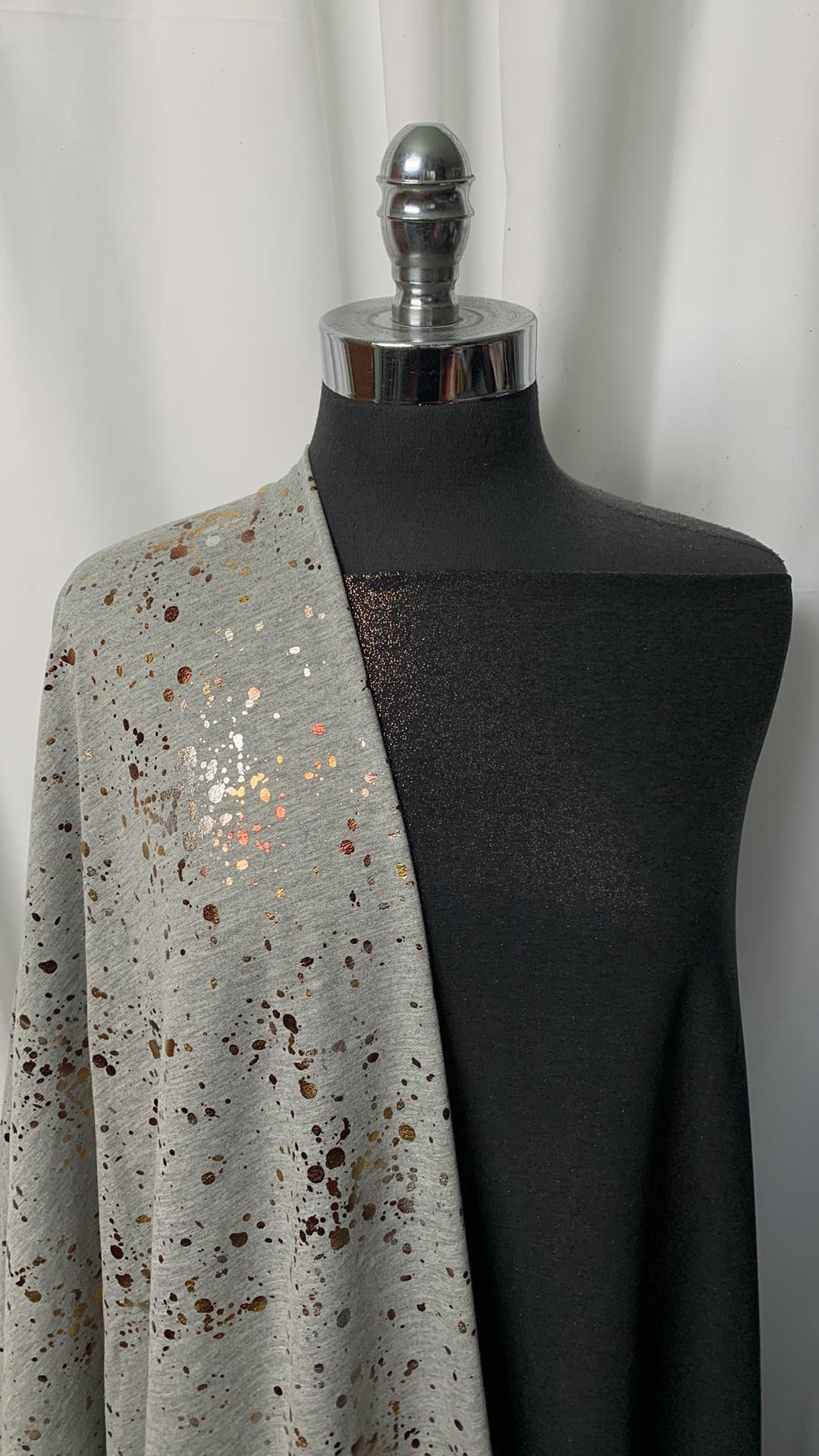 GOLD FOIL BUNDLE : 2YD Gold Foil on Black 2-Tone Peached PF & 3YD Gold Foil on Grey PRS FT : A1219
