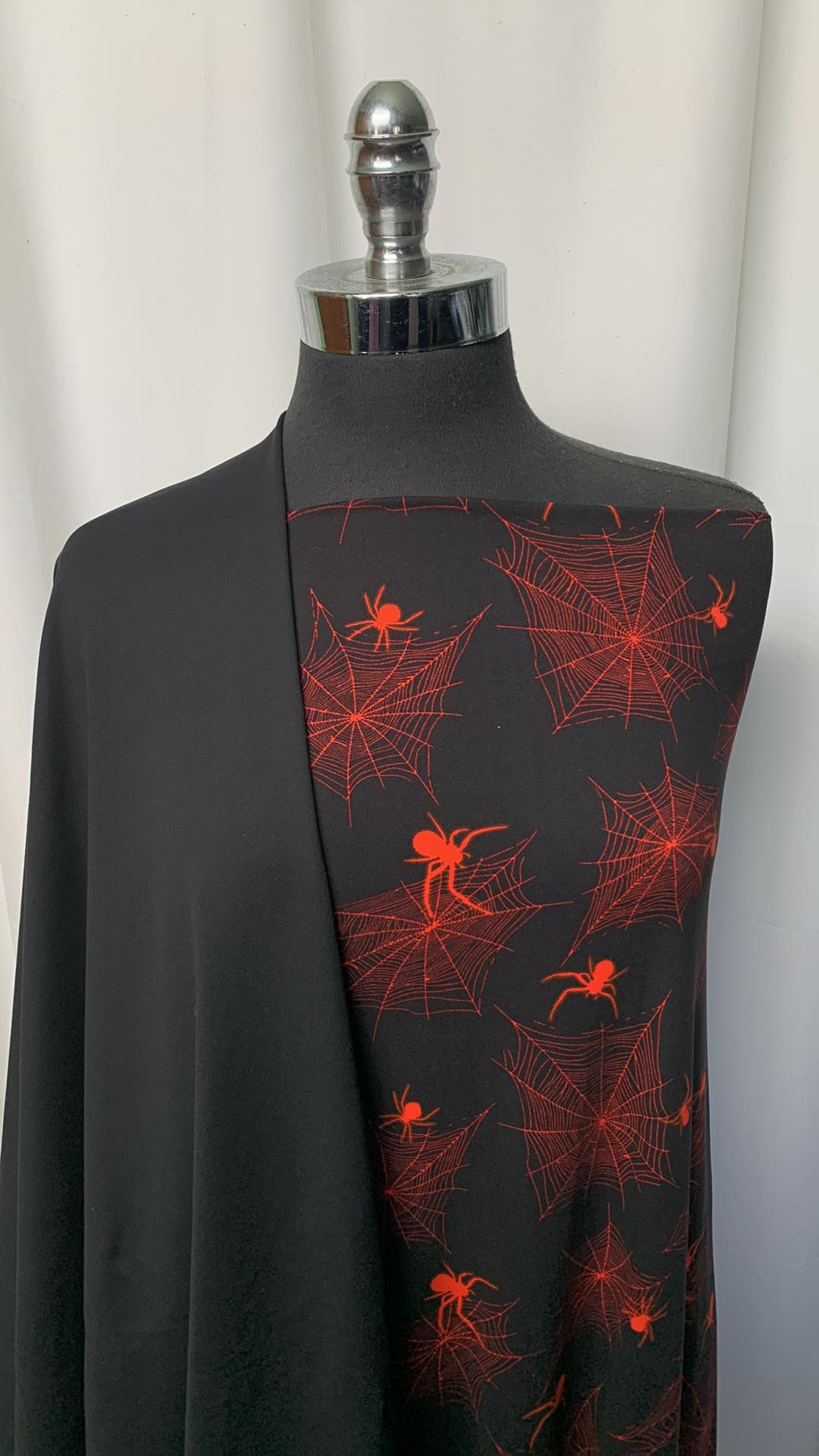 BLACK WEBS BUNDLE : 2YD Black/Red Spiders DBP & 2YD Black Peached PF : A1527