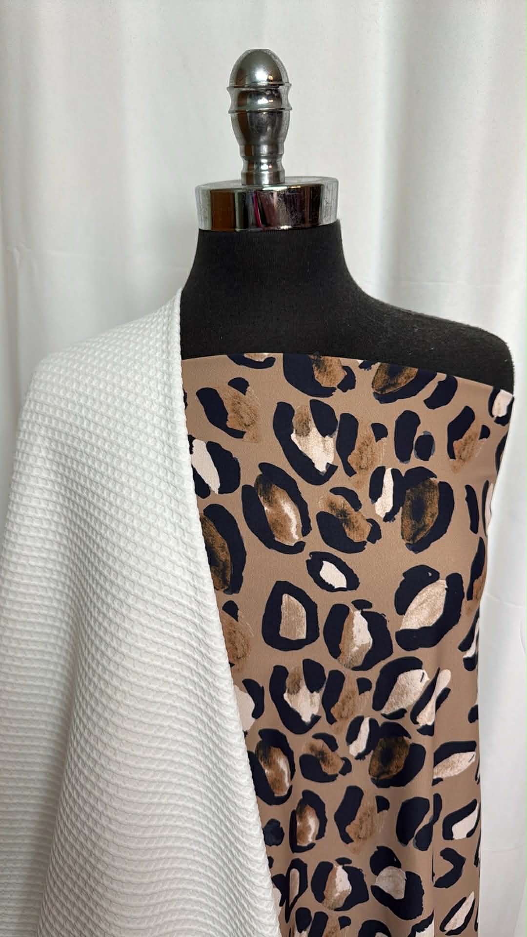 IVORY/CAT BUNDLE : 2YD Leopard Heavy PF & 2YD Ivory Jacquard PF : A29407