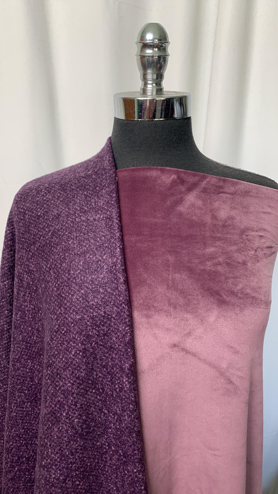 PURPLE VELVET BUNDLE : 1+YD Velvet Plush & 2YD Purple Brushed Honeycomb SK : A1940