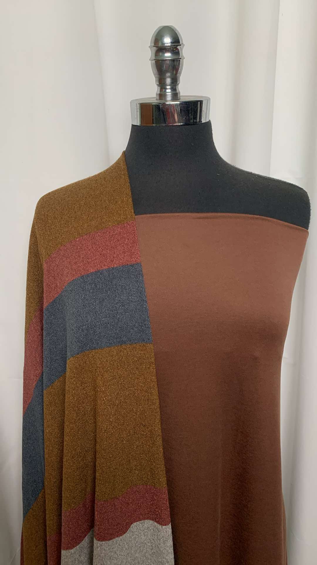 MOCHA/STRIPE BUNDLE : 1YD Deep Mocha Featherweight PF & 2YD Stripe Hacci SK : A25856