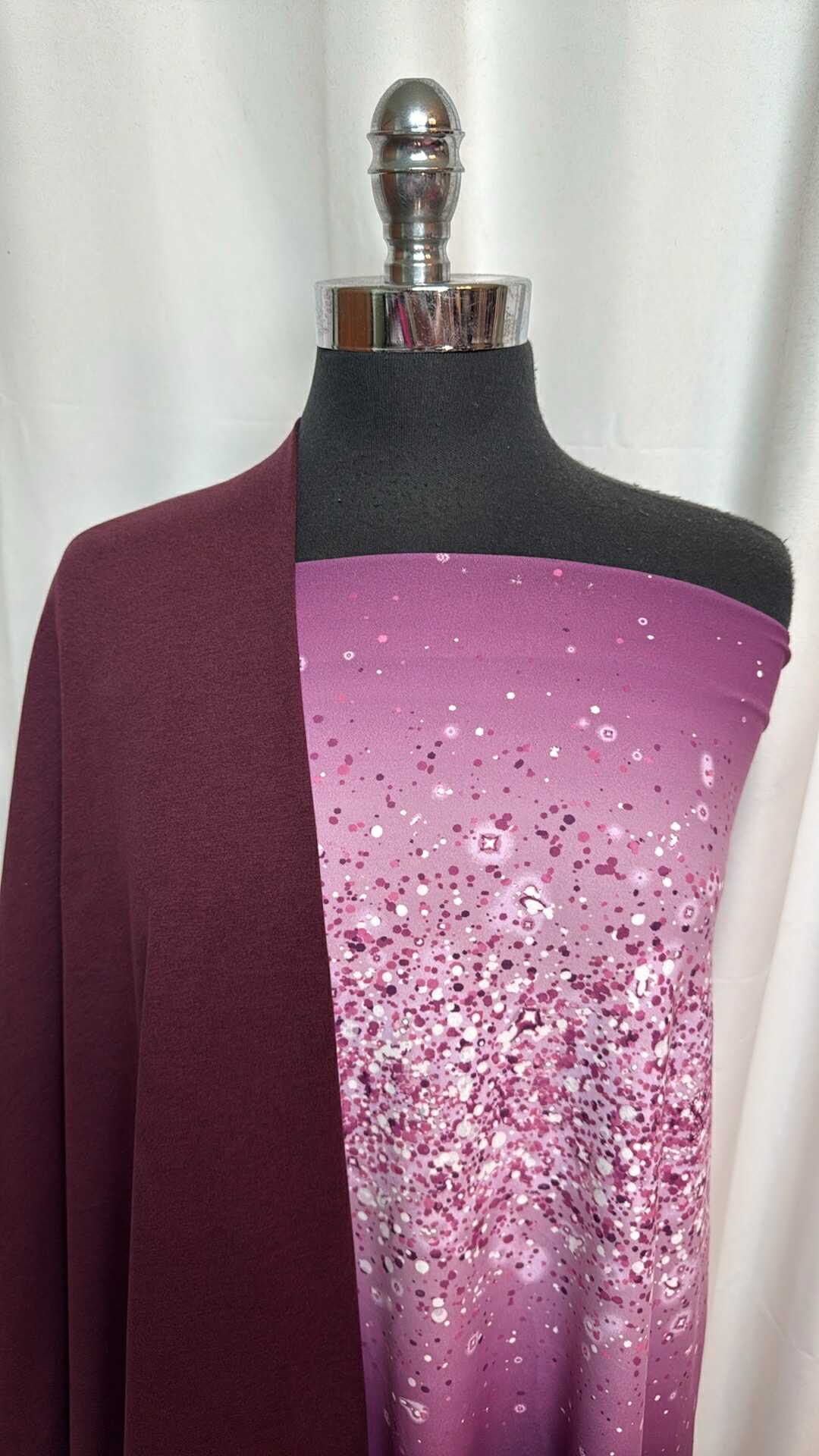 PINK OMBRE GLITTER BUNDLE : 1YD Pink Ombre Glitter Single-Brushed PF & 2YD Solid Peached PF : A28725