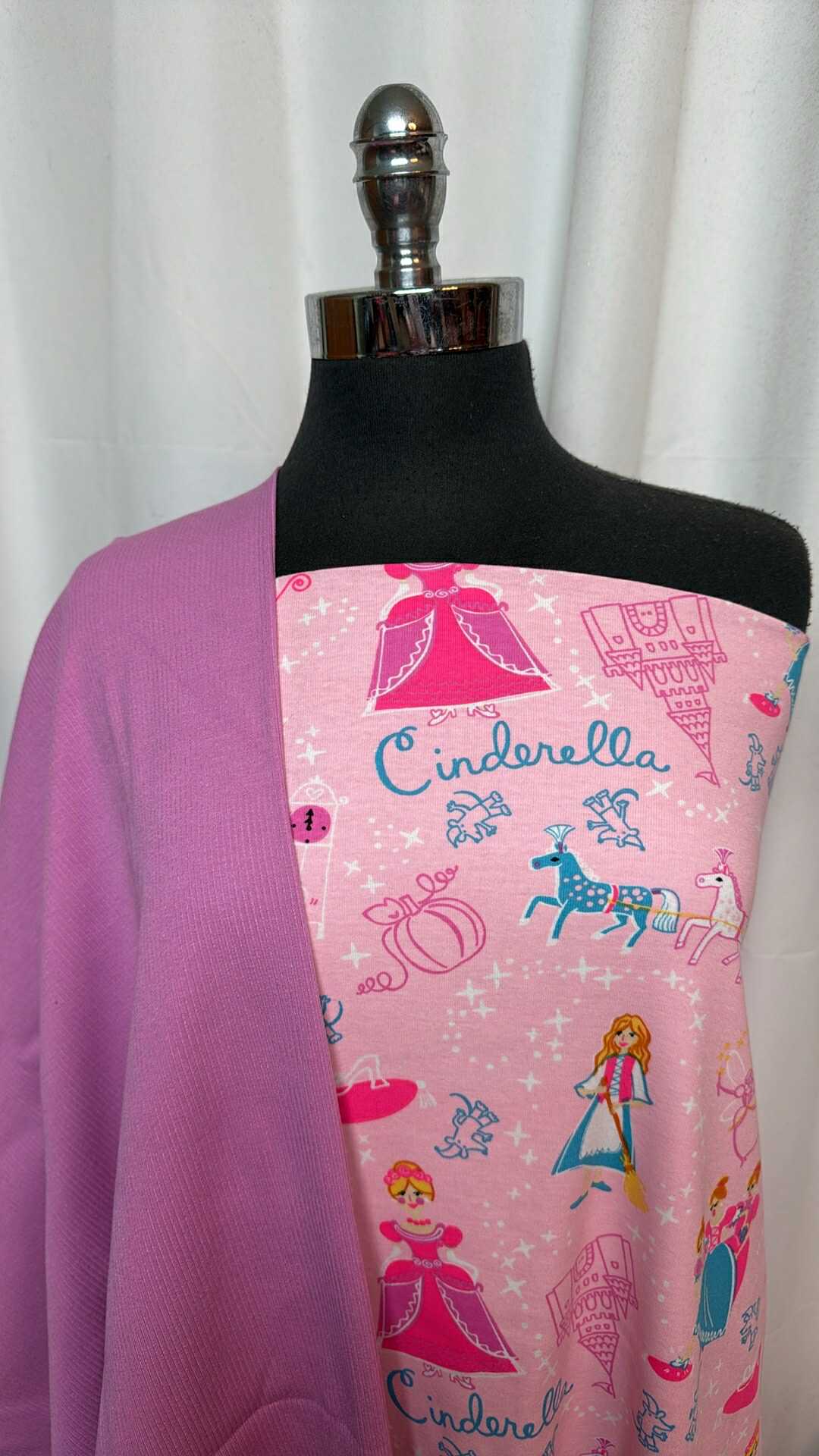 LAVENDER/PINK PRINCESS BUNDLE : 2YD Pink Princess Cotton 1x1 Rib & 2YD Lavender Heavy C/S Rib : A28803