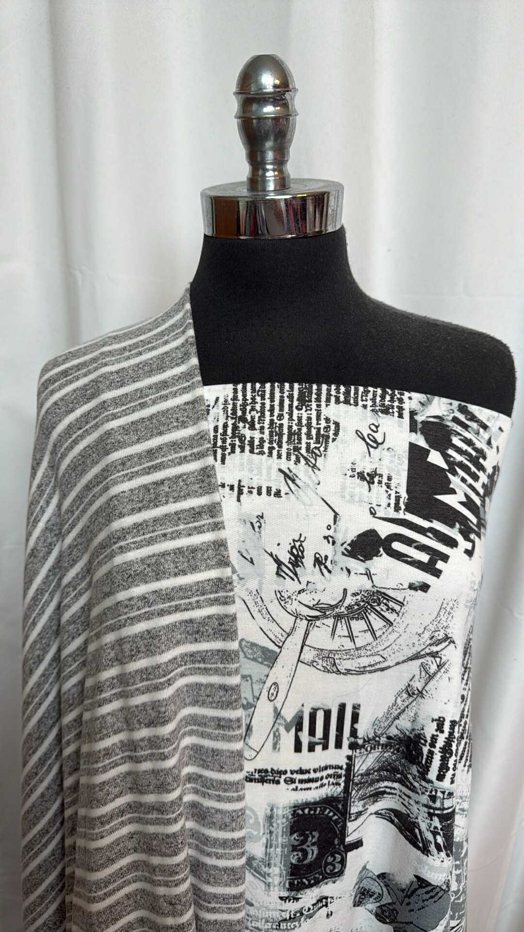 AERO/GREY STRIPE BUNDLE : 2YD Aero PRS FT & 2YD Grey Stripe Brushed Hacci SK : A28448