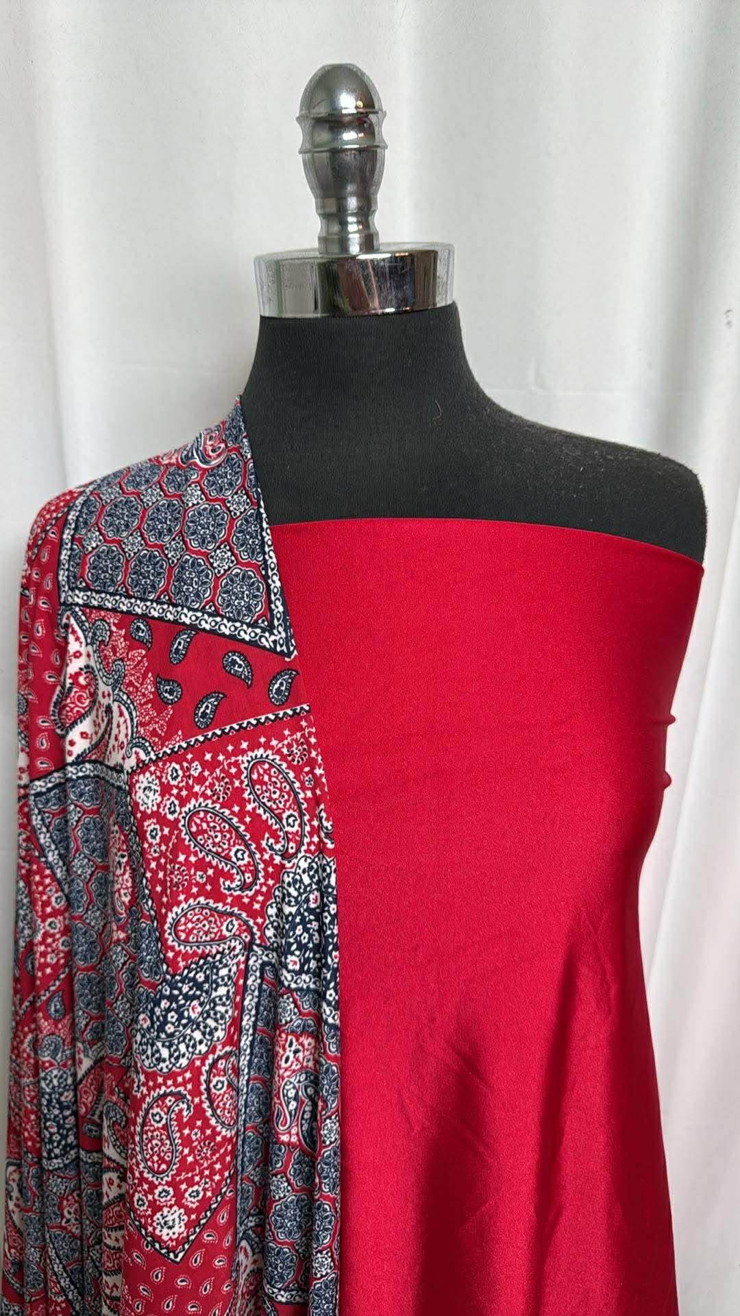 RED SHIMMER/BANDANA BUNDLE : 2YD Red Shimmer Yoga PF & 2YD Bandana ITY : A30165