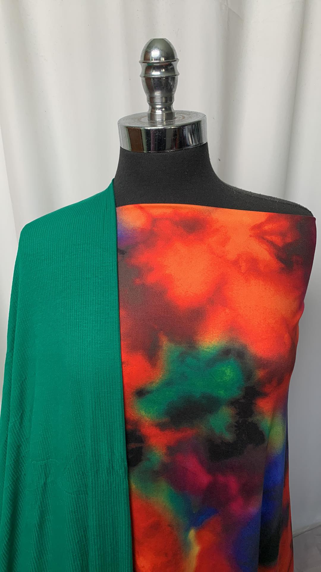 GREEN/TIE DYE BUNDLE : 2YD Tie Dye SBP & 2YD Green R/S Rib : A1695