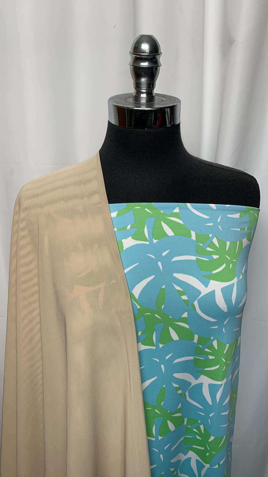 LEAVES/POWER MESH BUNDLE : 2YD Blue/Green Leaves N/S & 1YD Heavy Power Mesh : A25440