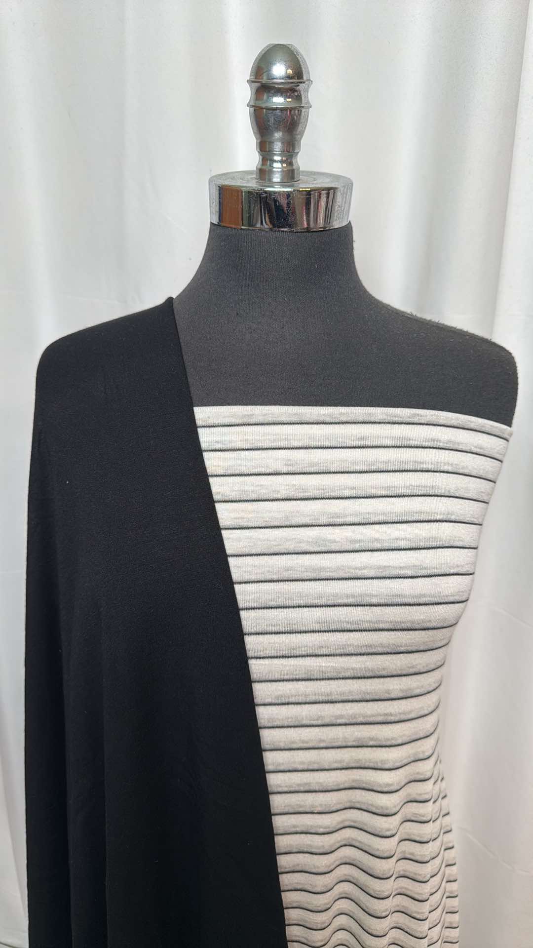 BLACK/STRIPE BUNDLE : 2YD Stripe Modal/Spandex Rib & 2YD Black Modal Brushed FT : A26447