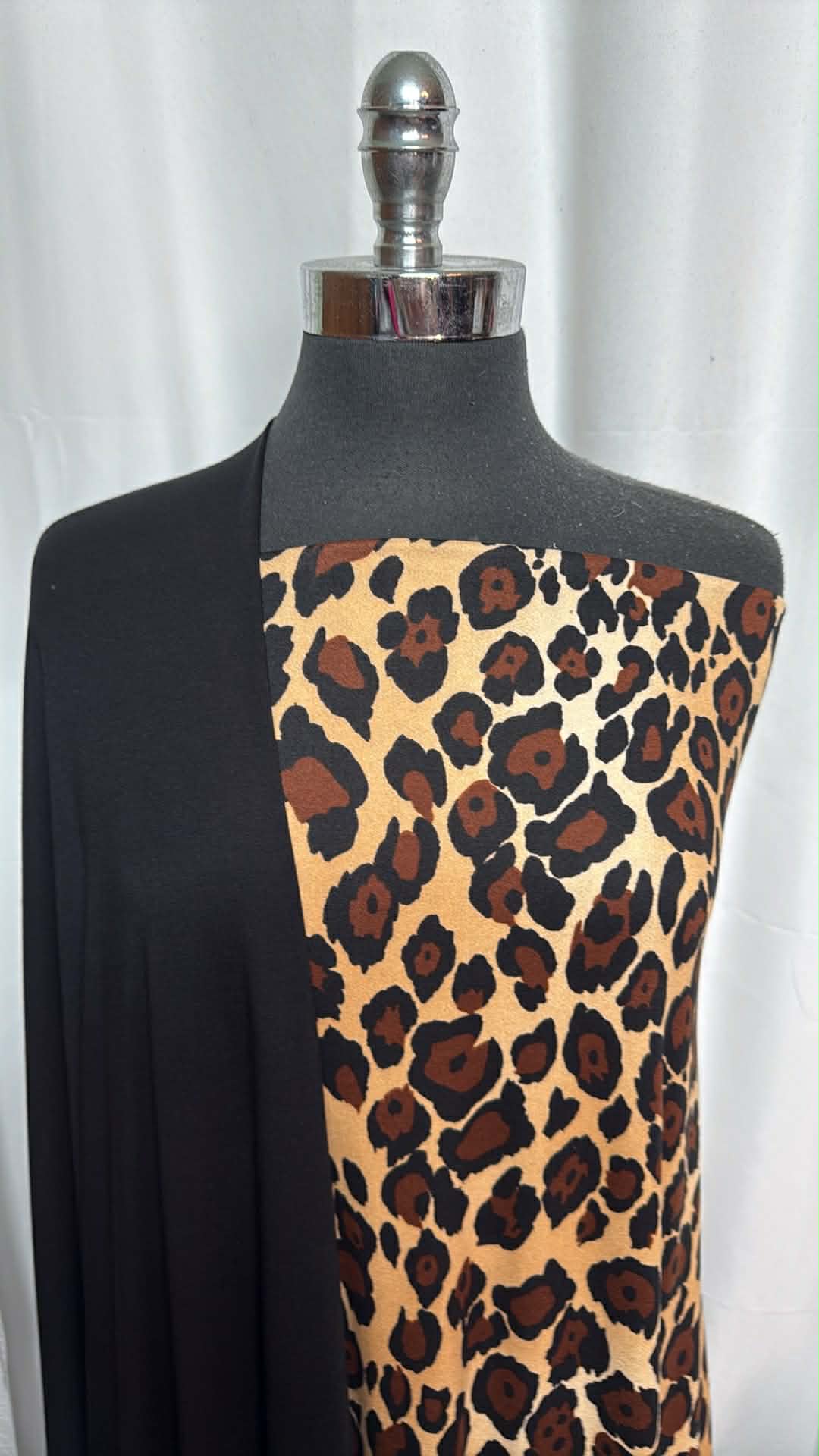 BLACK/LEOPARD BUNDLE : 3YD Leopard DBP & 2YD Black Modal/Spandex : A29578