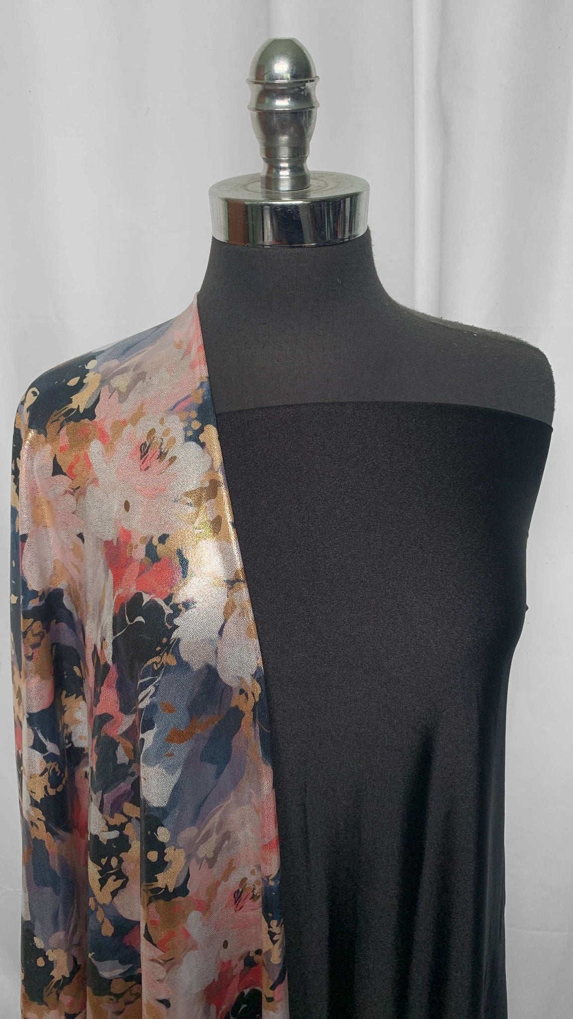 BLACK/FOIL FLORAL BUNDLE : 2YD Black Shimmer PF & 1.5YD Floral Foil PF : A25639