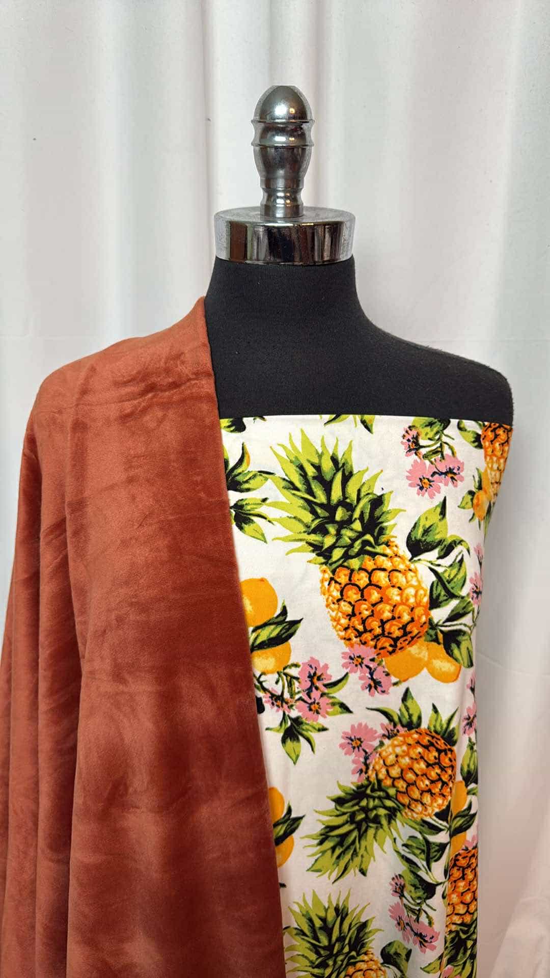 PINEAPPLE/VELVET BUNDLE : 2YD Pineapple DBP & 2YD Rust Velvet Plush : A26889