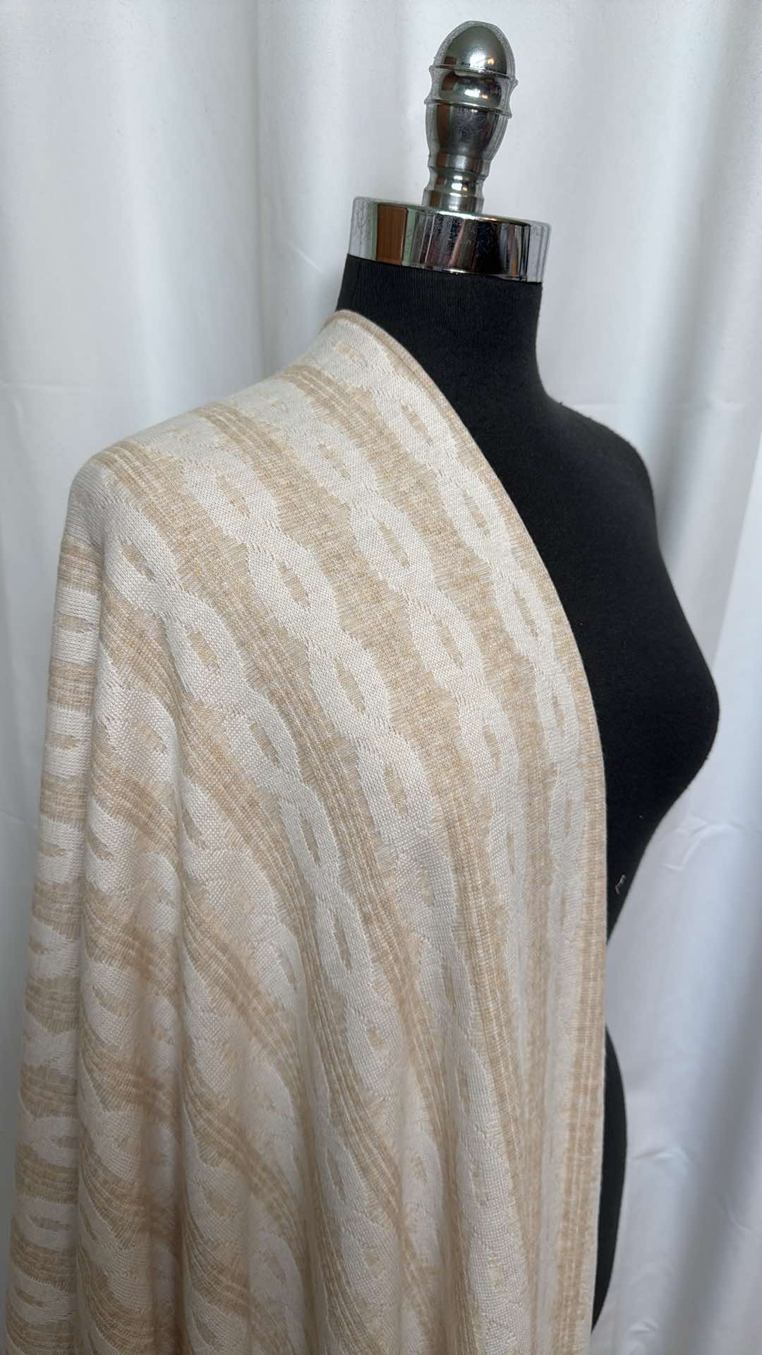 Ivory/Tan Cable - Oakley Sweater Knit - 2 Yard Cut