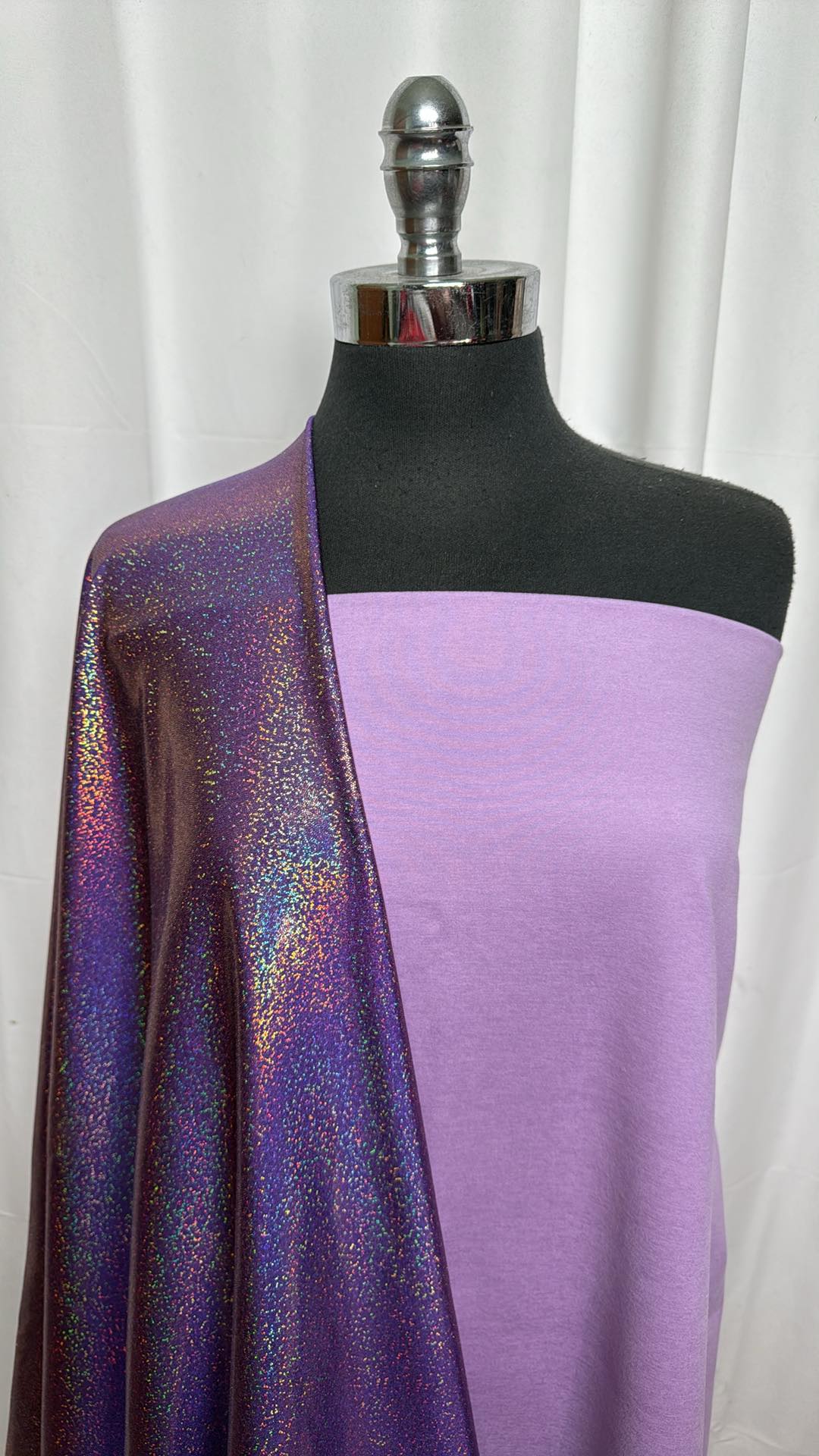 LILAC PETAL/HOLO BUNDLE : 1.5YD Lilac Petal Peached PF & 1YD Purple Holographic PF : A27064