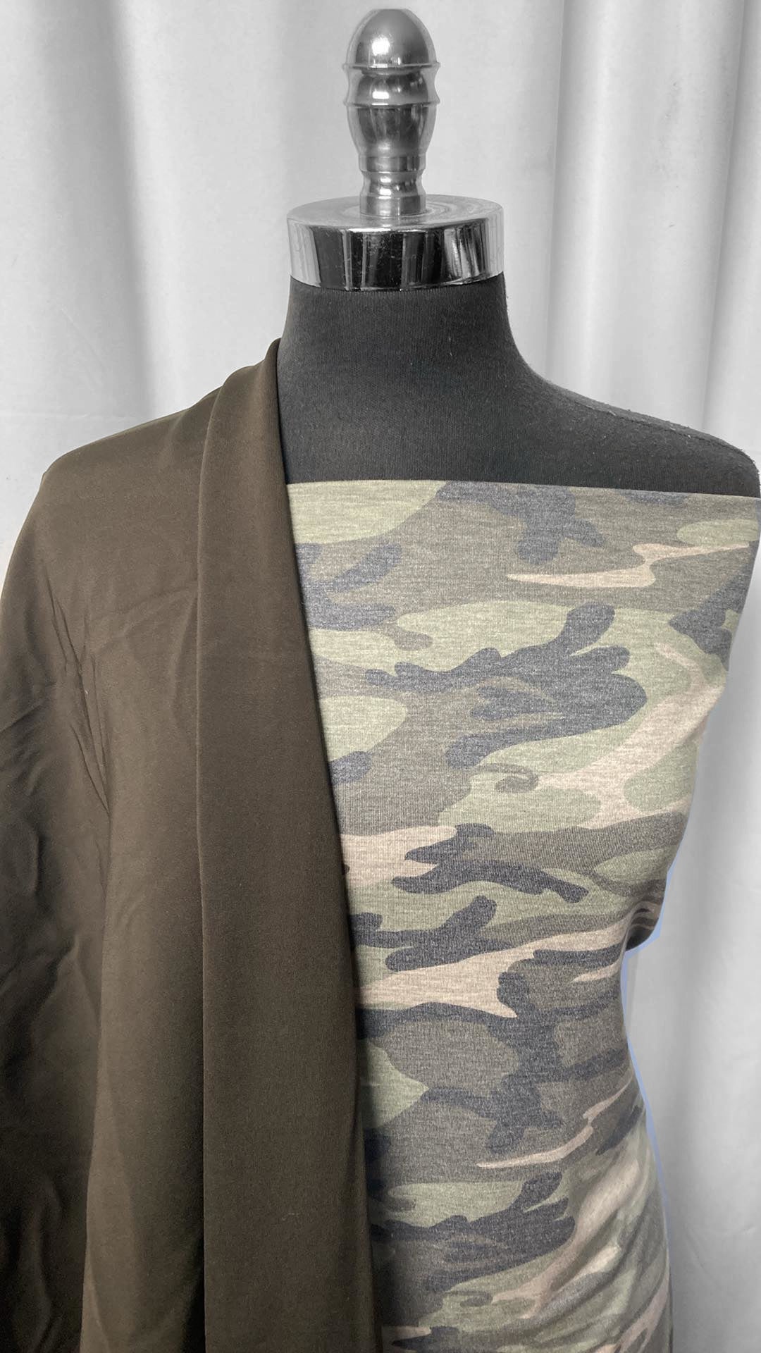 OLIVE/CAMO BUNDLE : 2YD Olive Japanese Ponte & 2YD Camo PRS : A25157