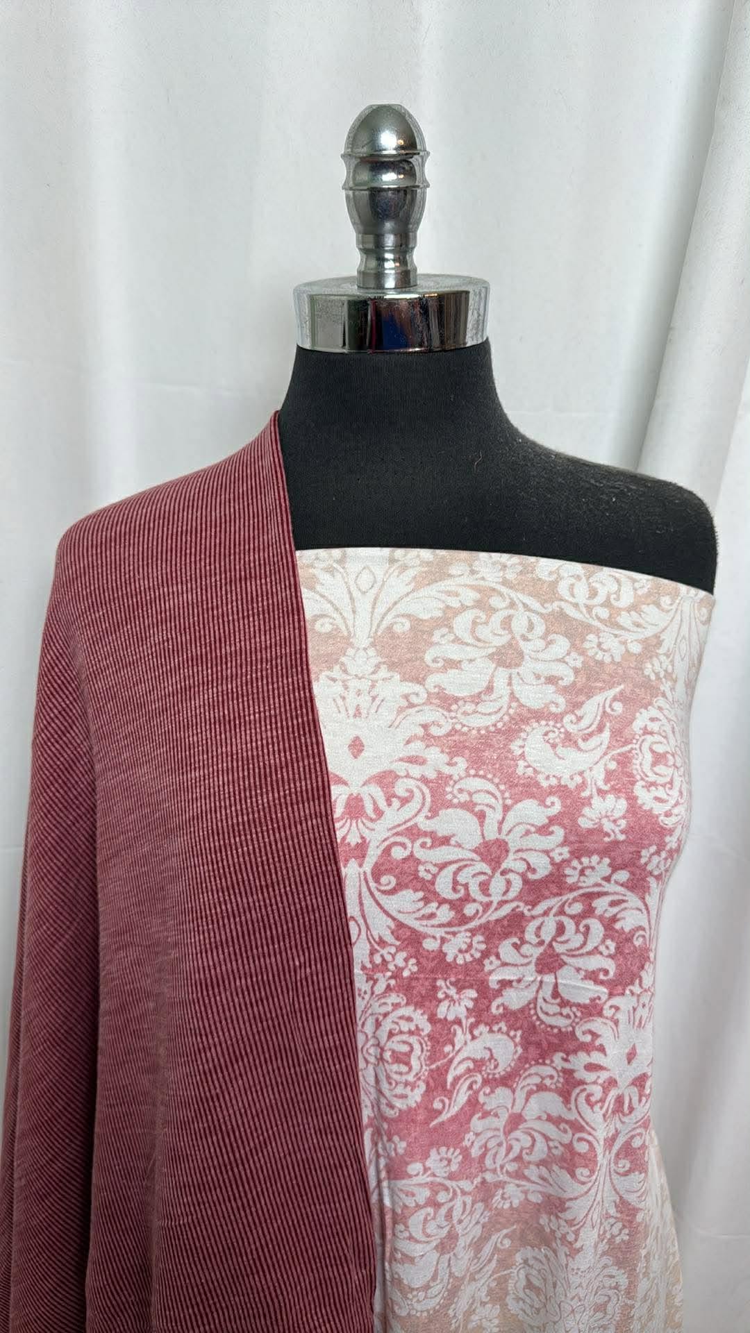SANDWASH/OMBRE PAISLEY BUNDLE : 1.5YD Ombre Paisley PRS Jersey & 2YD Sandwash Rib (Brushed-Reverse) : A30299
