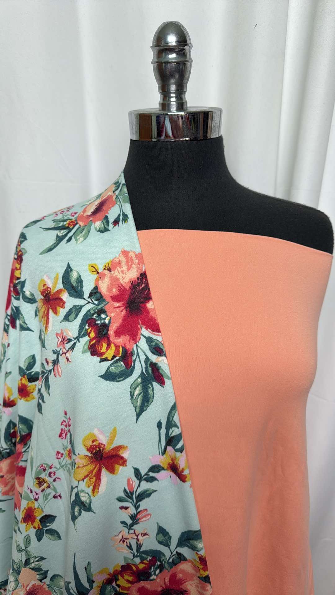 LIGHT CORAL/MINT FLORAL BUNDLE : 2YD Light Coral DBP & 2YD Mint Floral FT : A27282