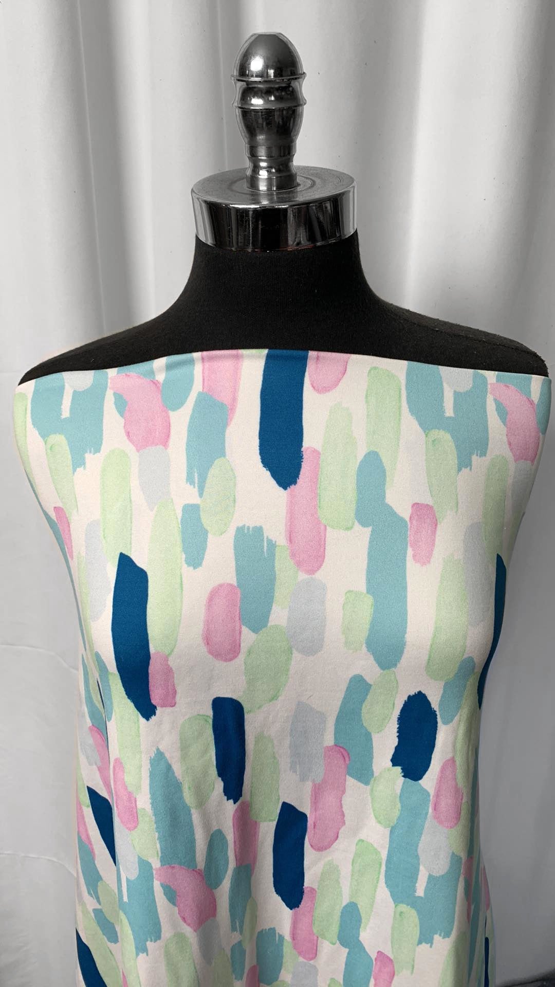 Ivory Dashes - Double Brushed Poly Spandex - 2 Yard Cut