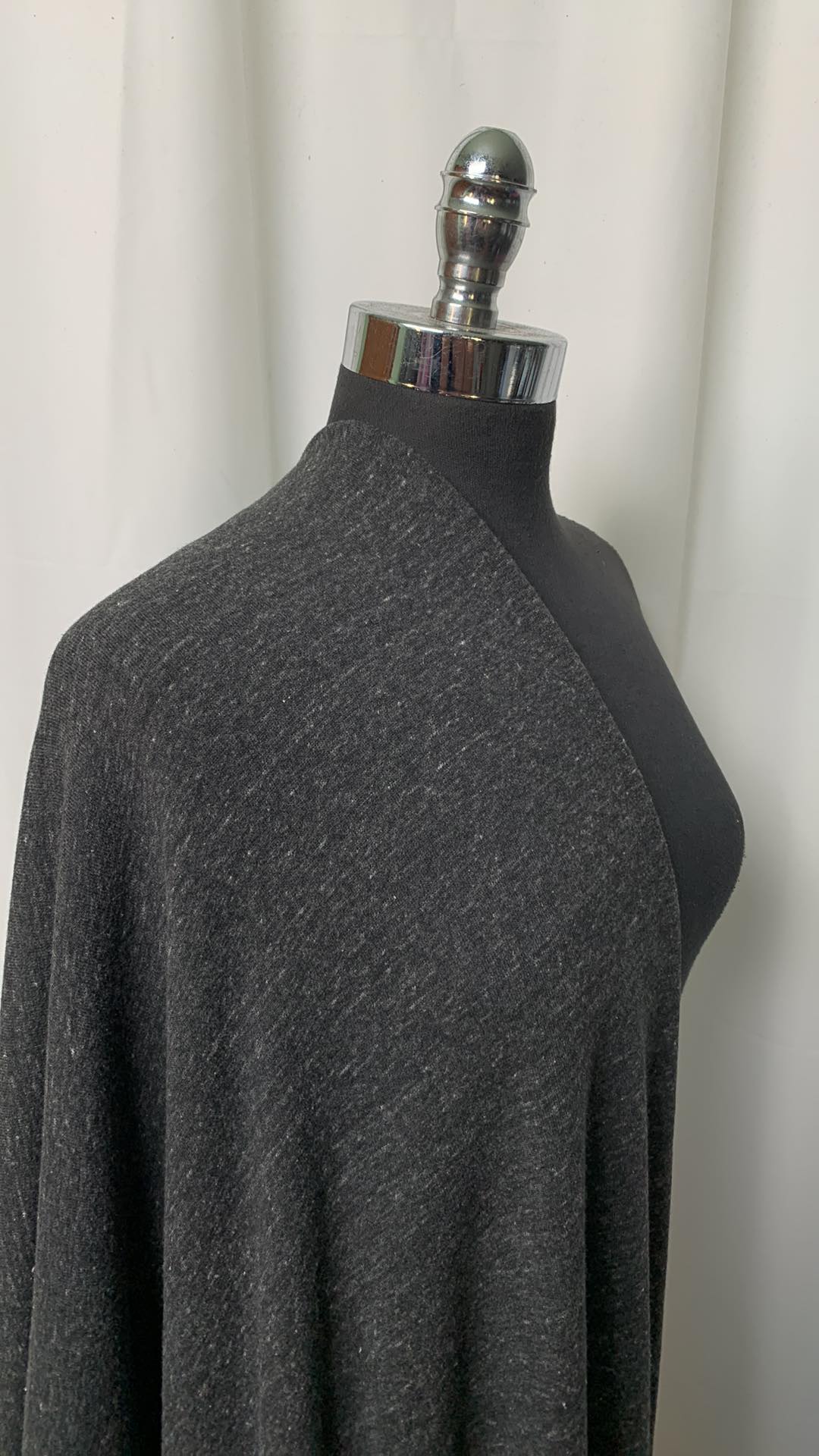 Black - Cotton/Poly Loop Terry Sweatshirt (72" Wide) - By the Yard
