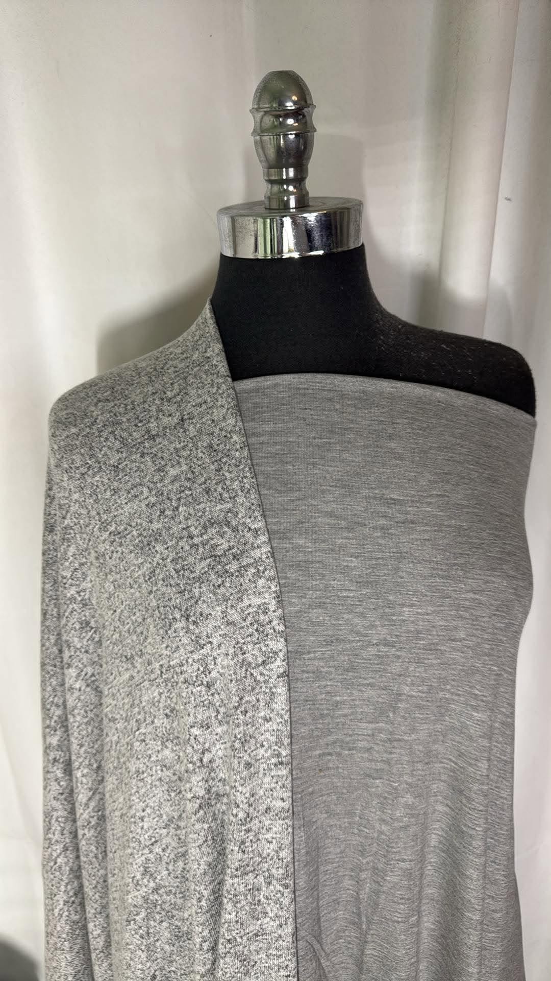 DOUBLE HEATHER GREY BUNDLE : 2YD Heather Grey Micro Modal & 3YD Heather Grey Brushed Hacci SK : A31140