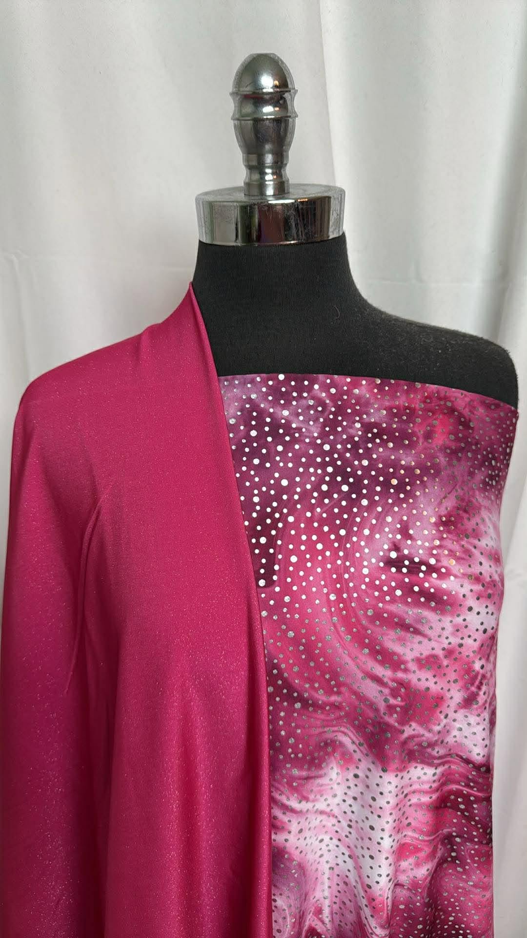 FUCHSIA FOIL SHIMMER BUNDLE : 2YD Foil Yoga PF & 2YD Fuchsia Shimmer Yoga PF : A30210