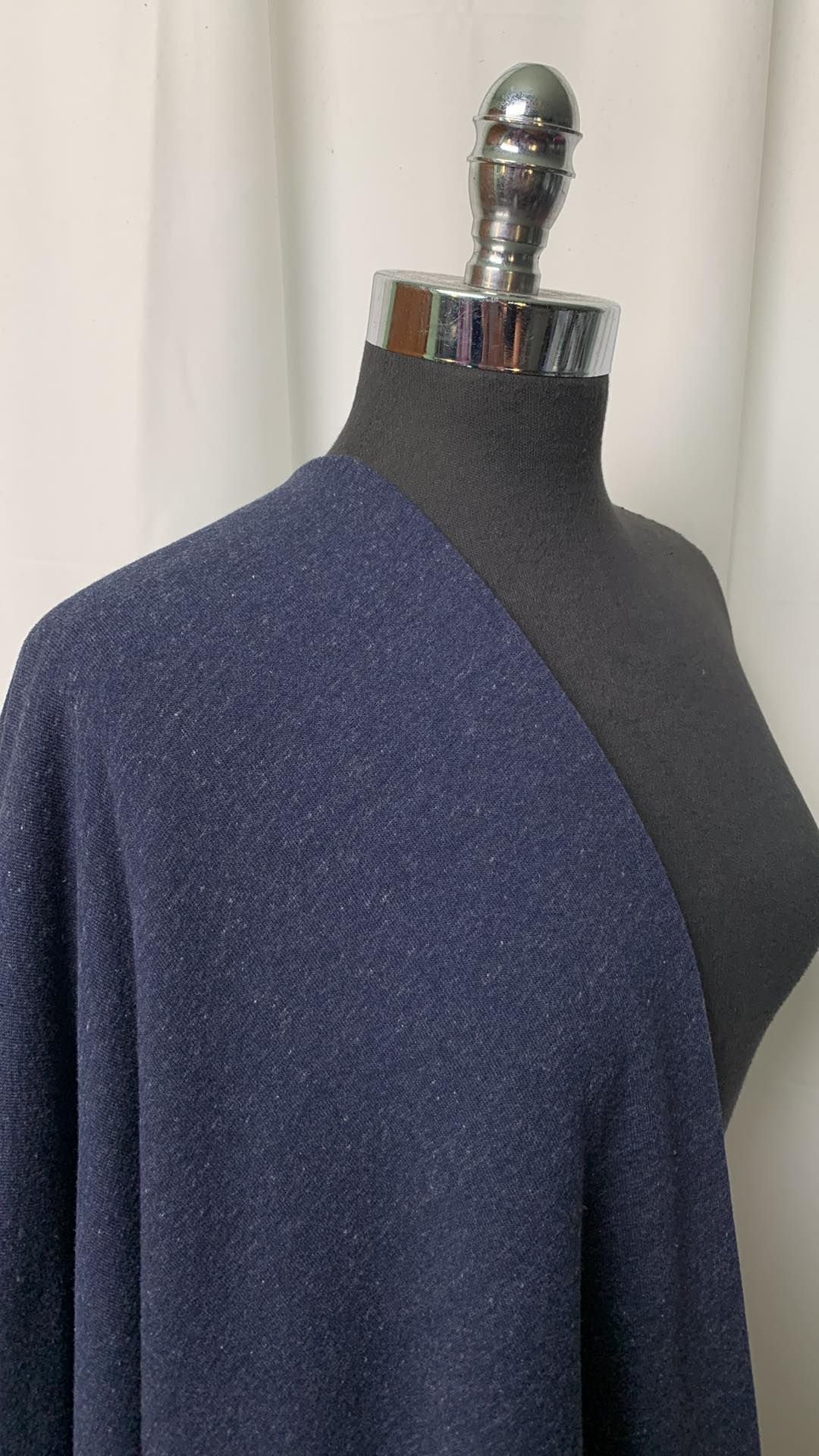 Navy - Cotton/Poly Loop Terry Sweatshirt (72" Wide) - By the Yard