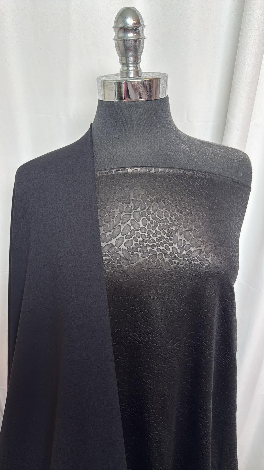 BLACK EMBOSSED BUNDLE : 3YD Black Embossed Foil ITY & 2YD Solid Black Peached PF : A30571