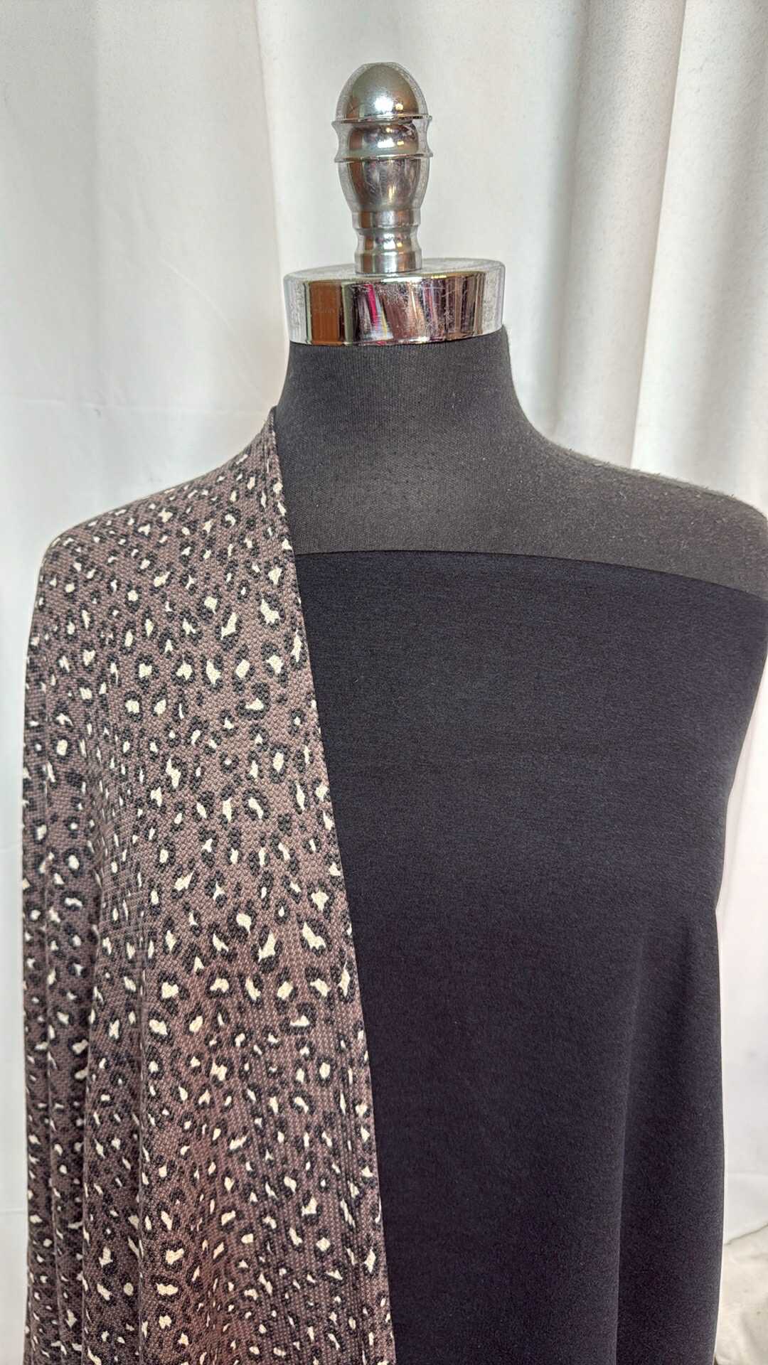 BLACK 2-TONE/LEOPARD BUNDLE : 1YD Black 2-Tone Peached PF & 1YD Leopard Thermal : A28849