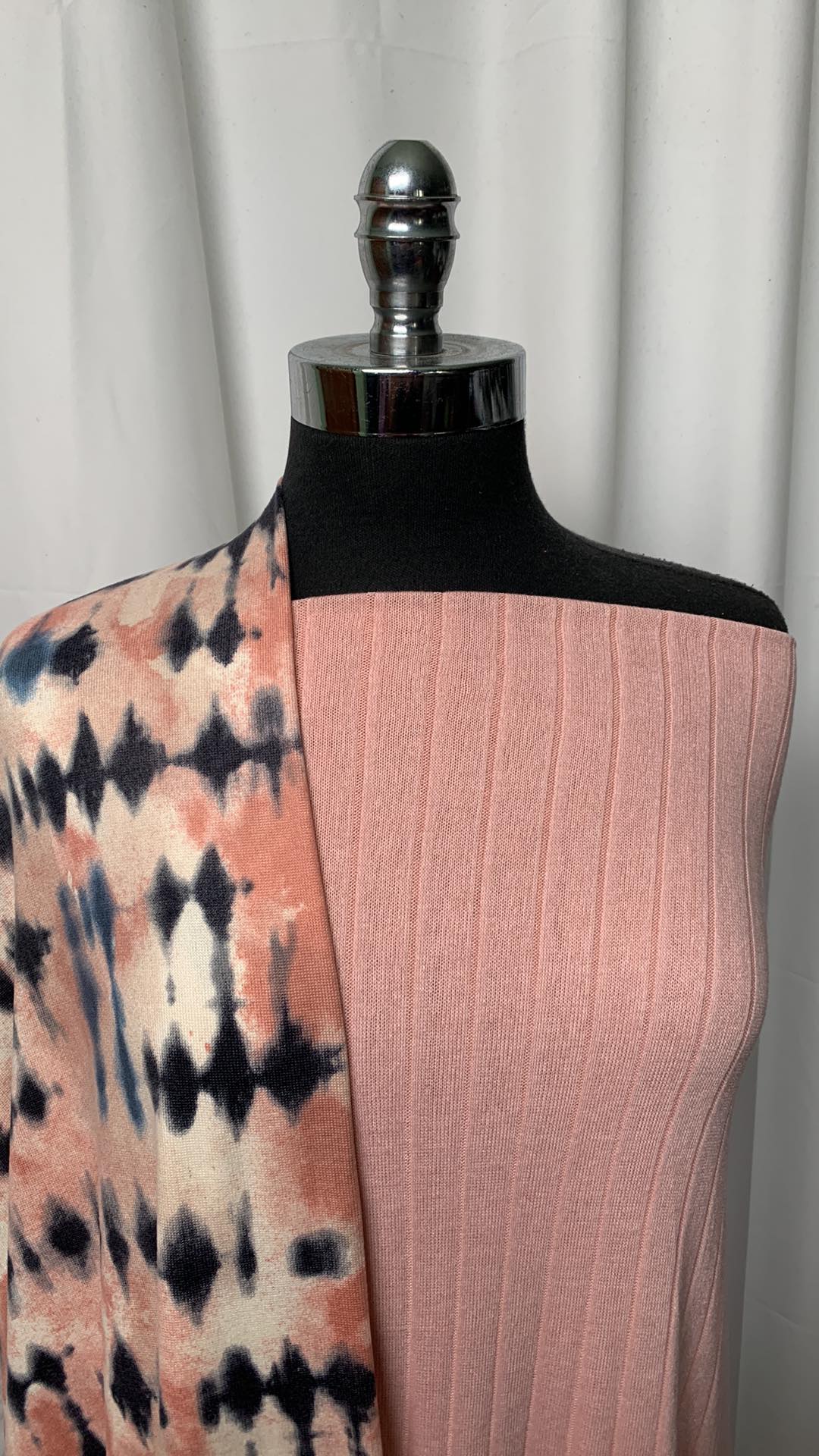 PINK RIB/TIE DYE BUNDLE : 2YD Pink Wide Rib SK & 2YD Pink/Black Tie Dye Oakley SK : A1802