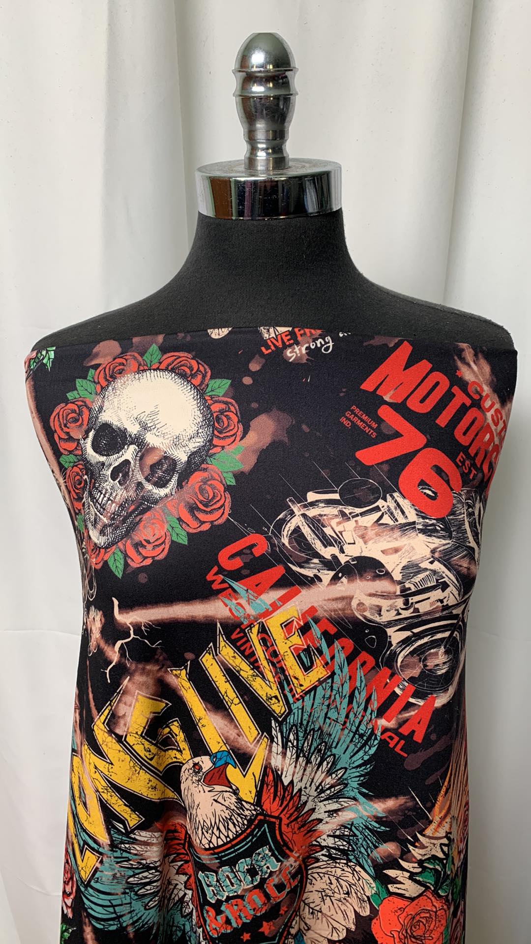 Long Live Rock & Roll - Double Brushed Poly Spandex - 2 Yard Cut