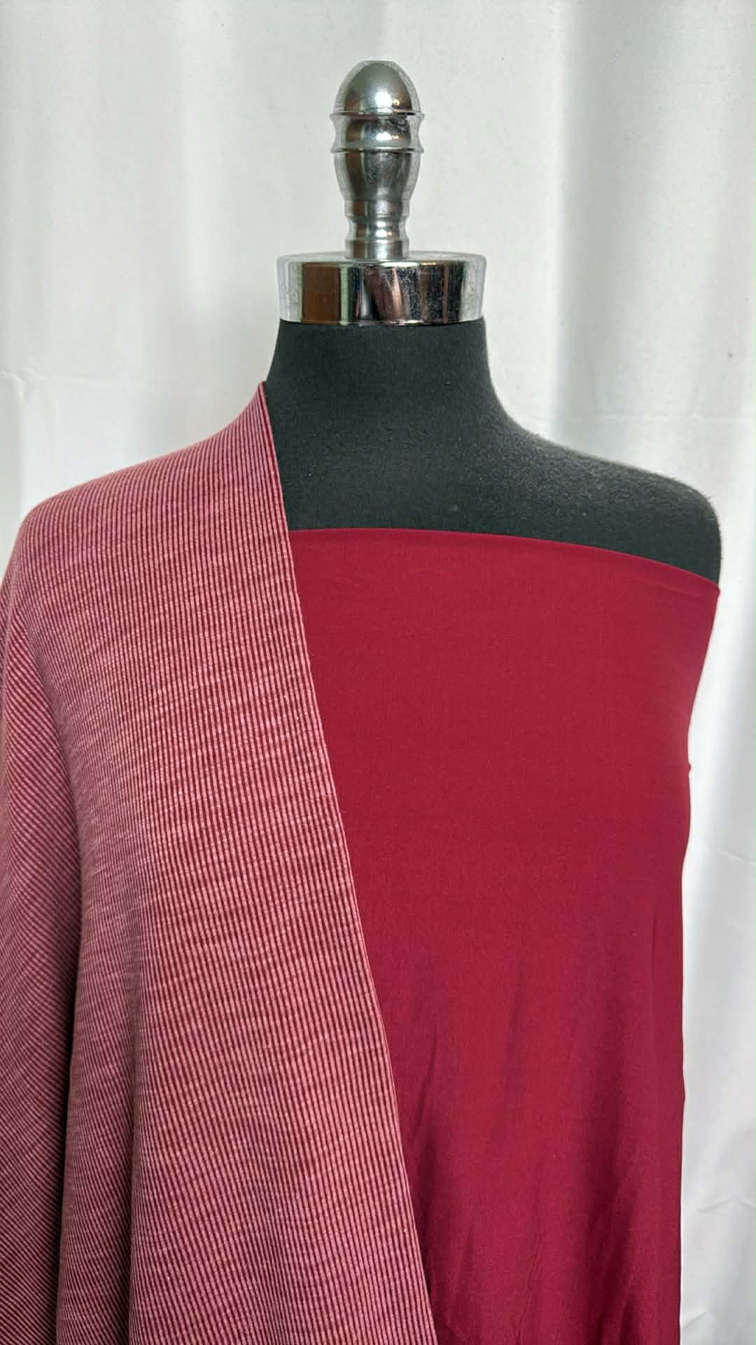 DEEP RED/SANDWASH BUNDLE : 2YD Deep Red Yoga PF & 2YD Brushed-Back Sandwash Rib : A29620