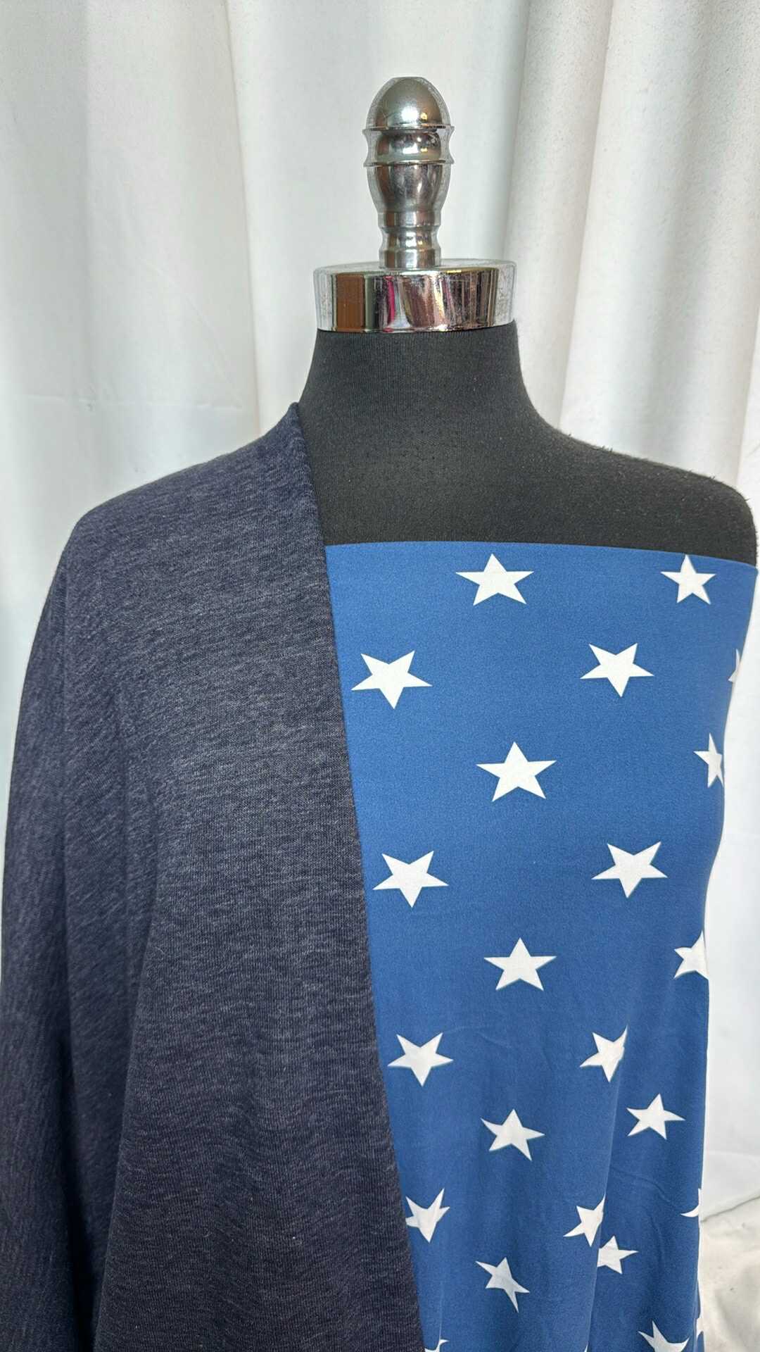 HEATHER NAVY/STAR BUNDLE : 2YD Star DBP & 1YD Heather Navy SF (72" Wide) : A28852