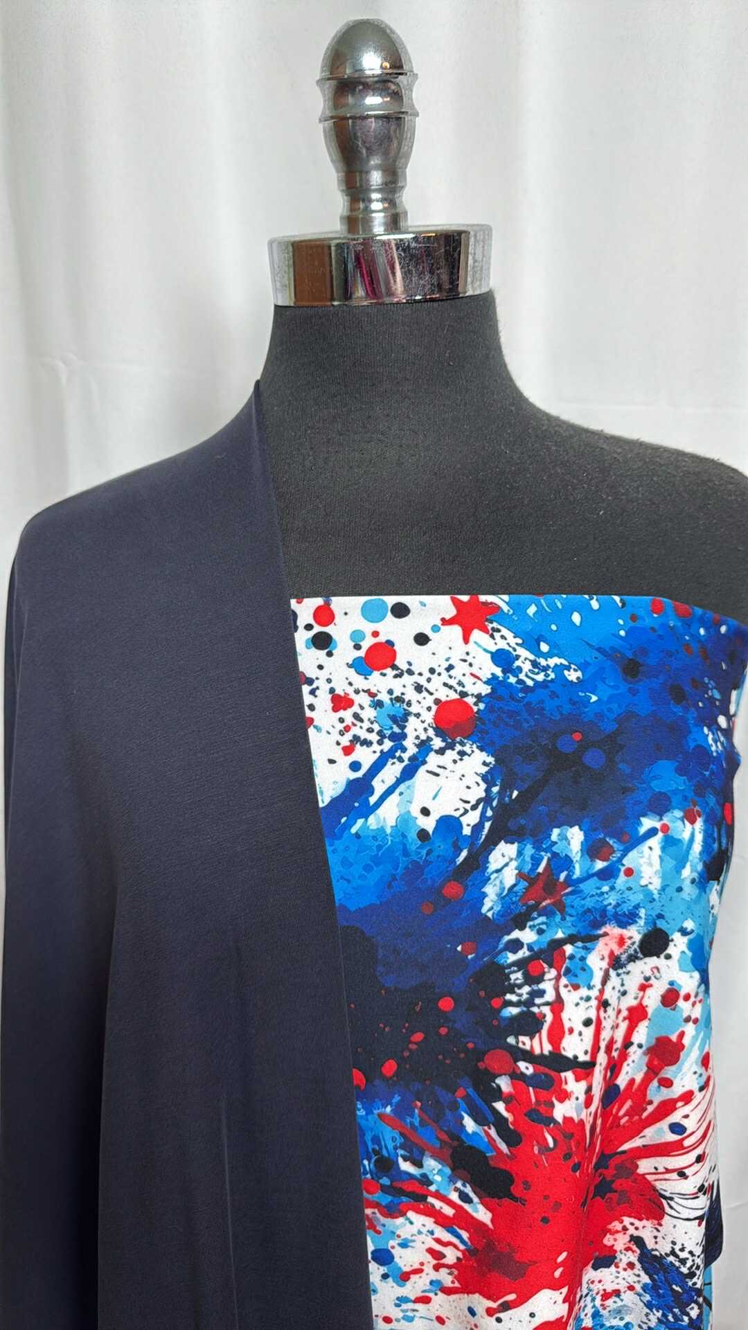 NAVY/SPLATTER BUNDLE : 2YD Navy C/M & 30" Cut of Splatter Single-Brushed PF : A28979