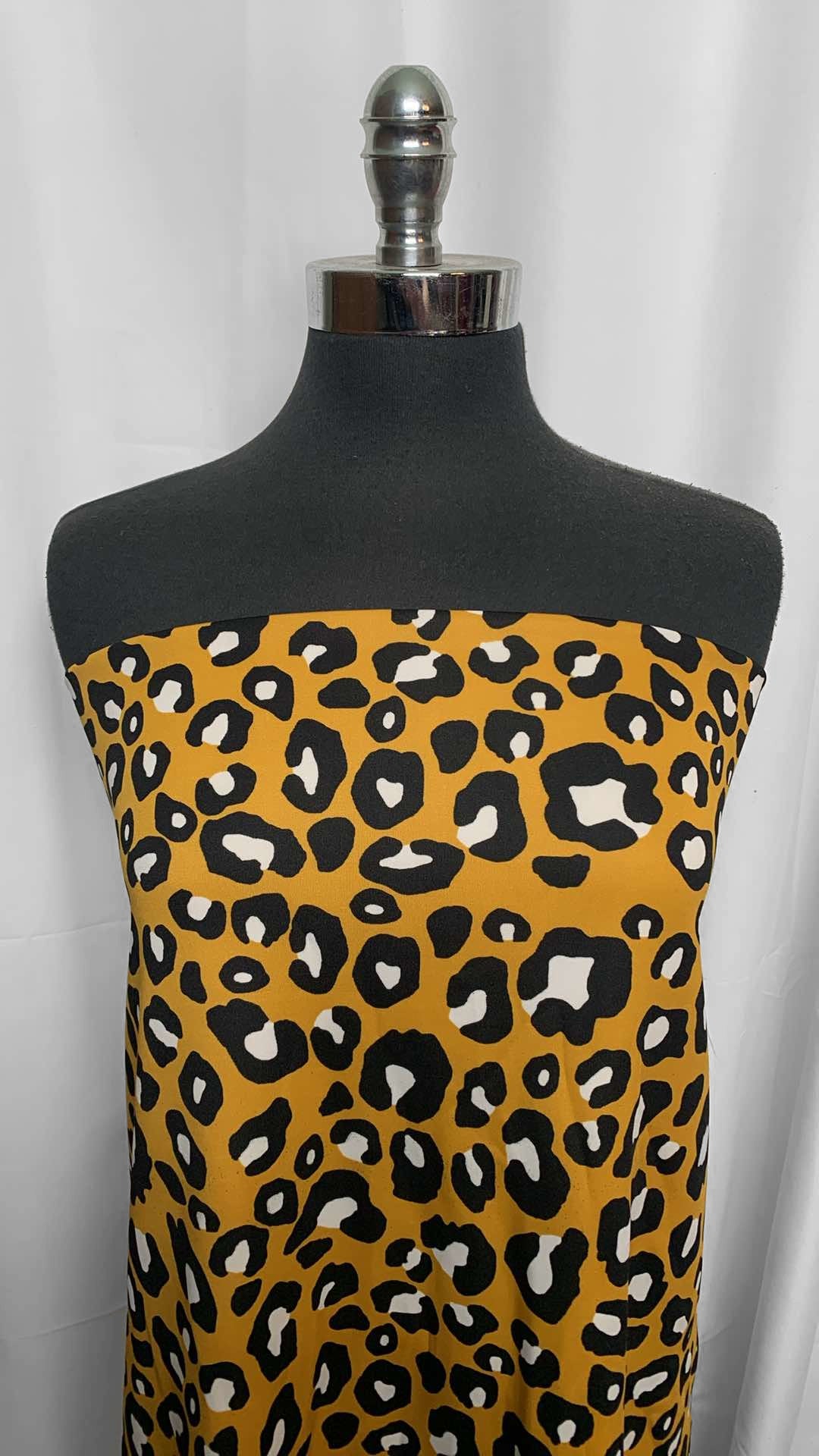 Mustard Leopard - Scuba - 2 Yard Cut