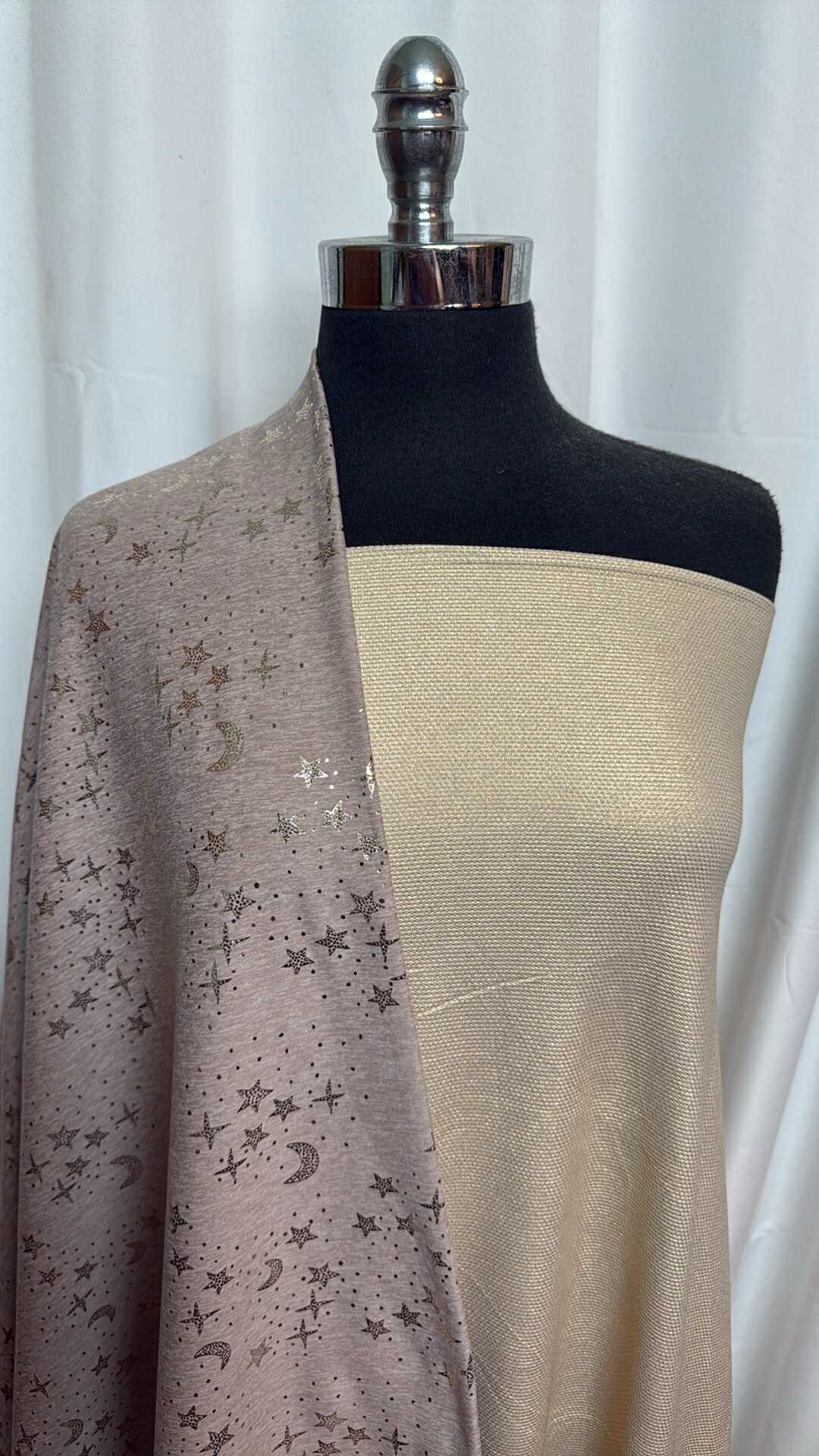 CELESTIAL FOIL BUNDLE : 2YD Champagne Foil Top-Weight PF & 1+YD Celestial Foil Peached PF : A27615