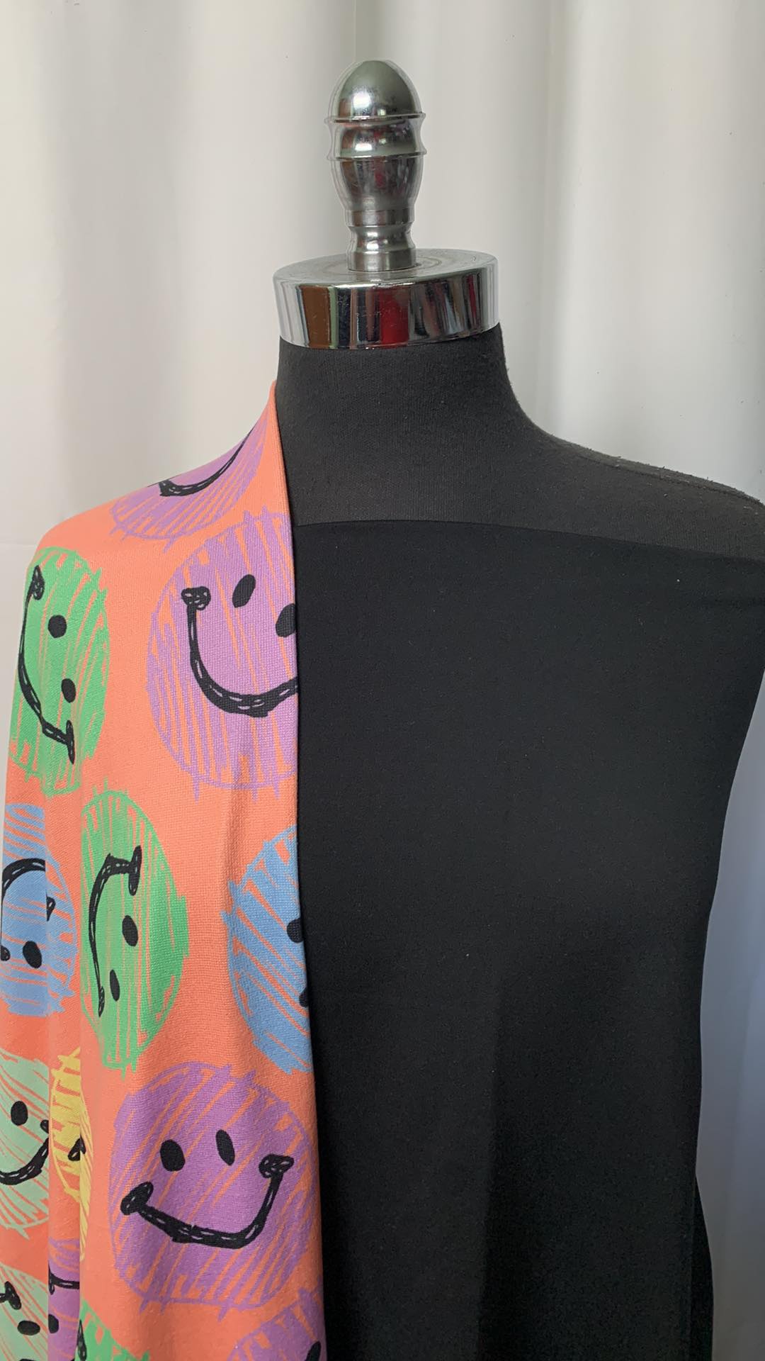 SKETCHED SMILES BUNDLE : 1YD Black Peached PF & 2YD Smile Oakley SK : A1388