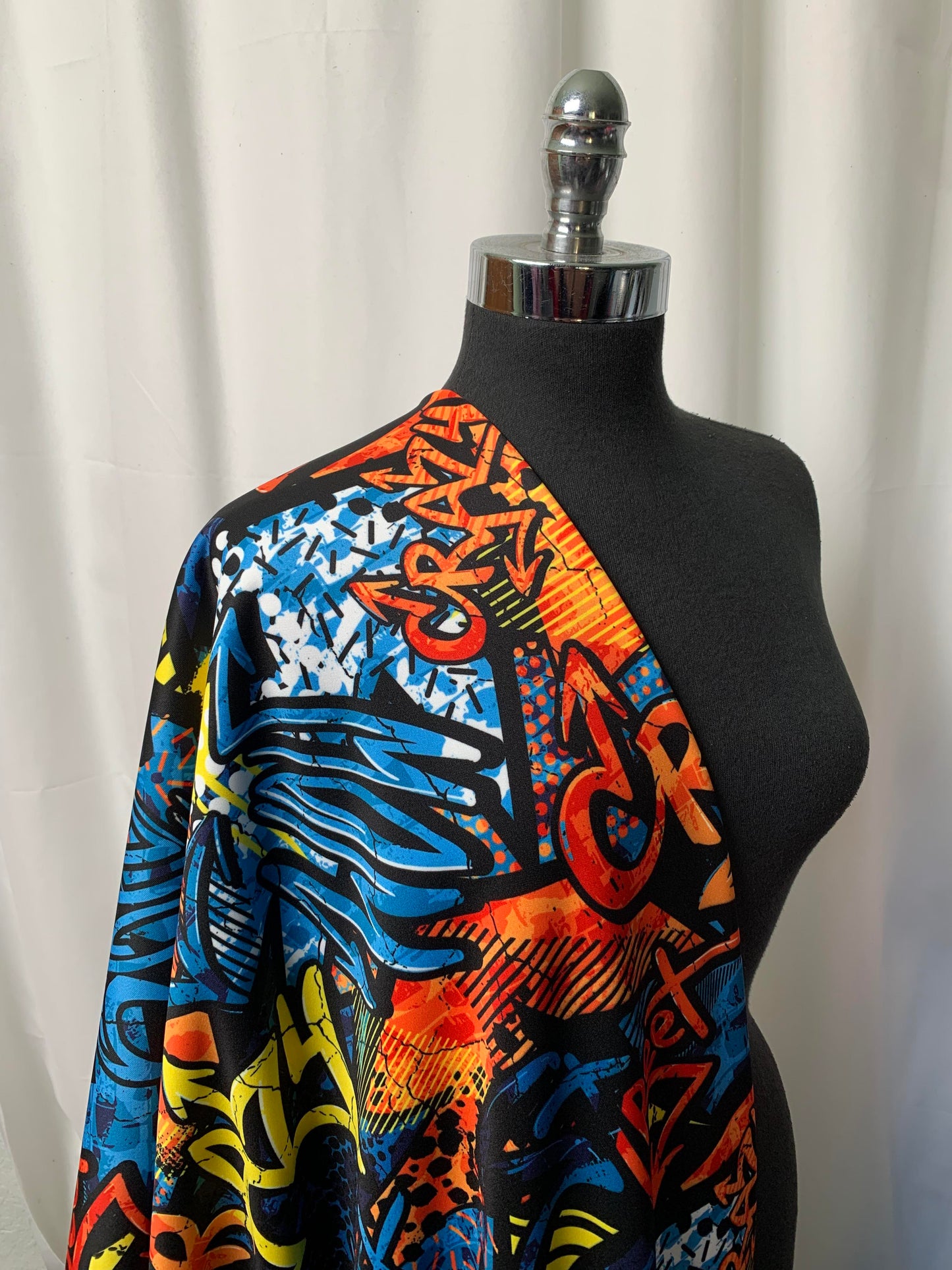 Graffiti - Poly/Spandex Fleece - 2 Yard Cut