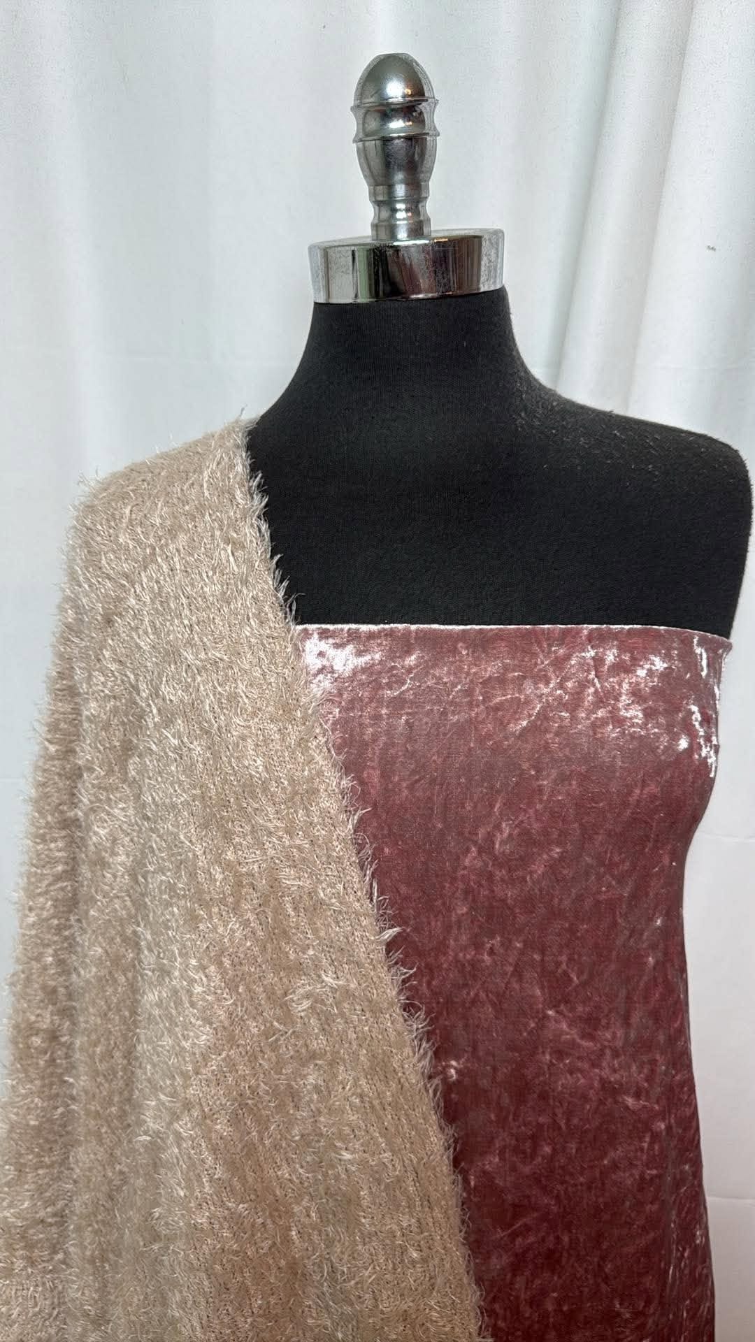 HAIRY/VELVET BUNDLE : 3YD Crushed Stretch Velvet & 3YD Hairy SK : A31108