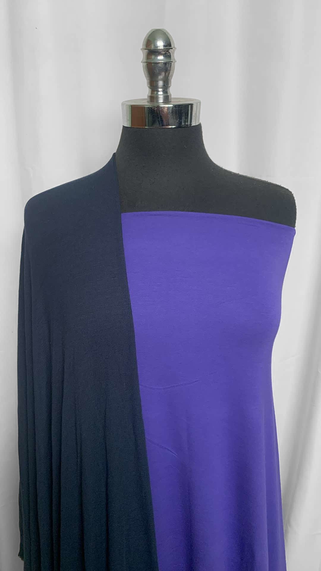 NAVY/SOFT PURPLE BUNDLE : 3YD Soft Purple Modal/Spandex & 3YD Navy Modal/Spandex Rib : A25905
