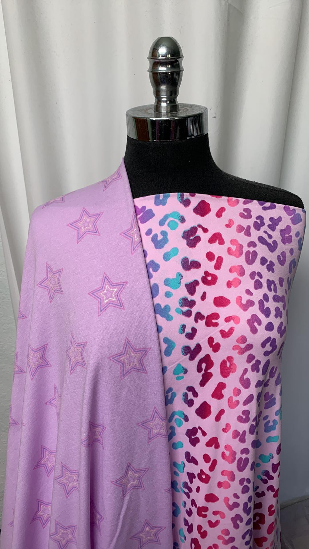 LILAC STARS/LEOPARD BUNDLE : 2YD Pink Leopard DBP & 2YD Lilac Stars PRS FT : A1666