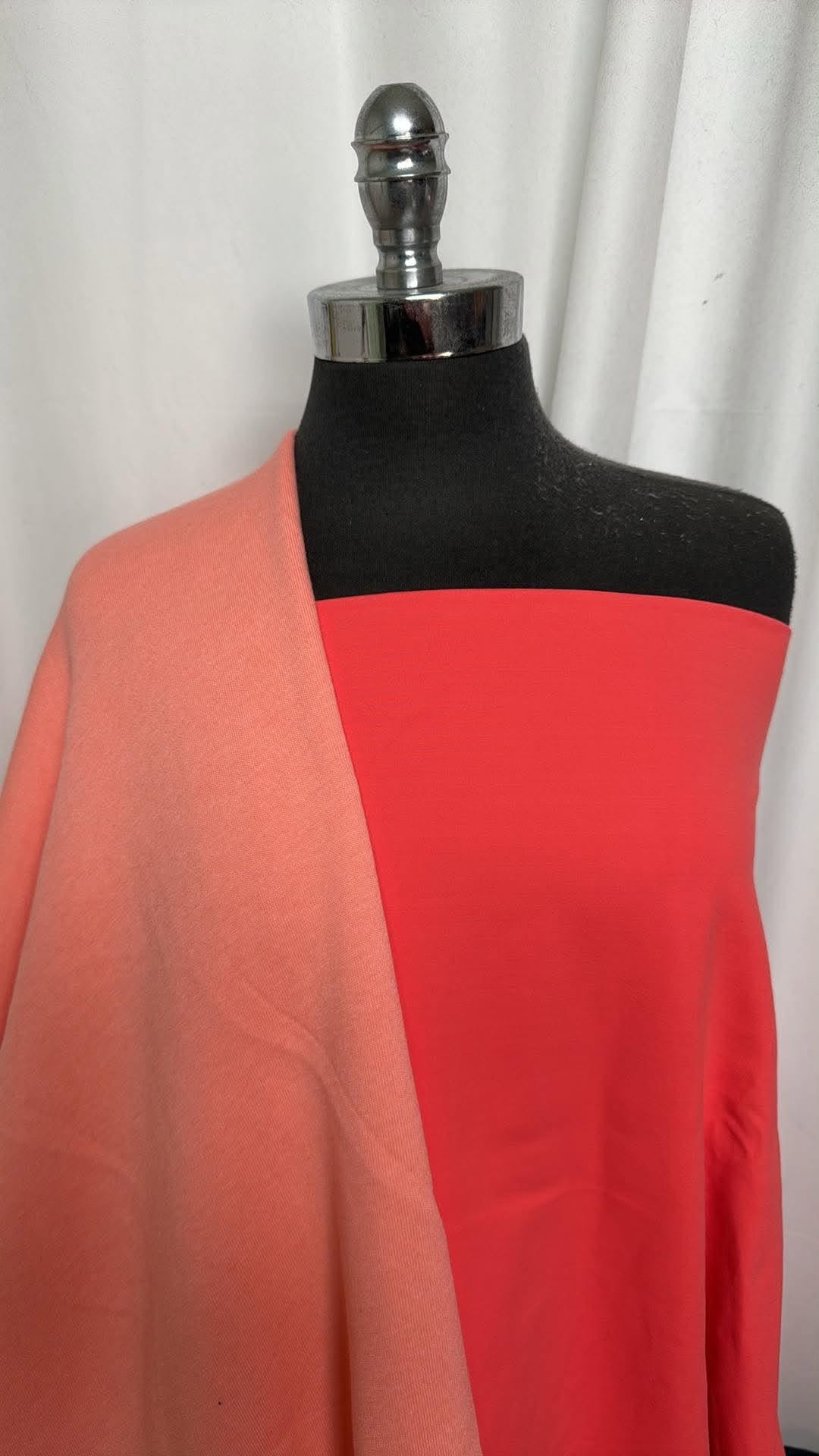 DOUBLE CORAL BUNDLE : 2YD Coral Supplex & 2YD Coral Brushed Sweatshirt Fleece (72" Wide) : A30970