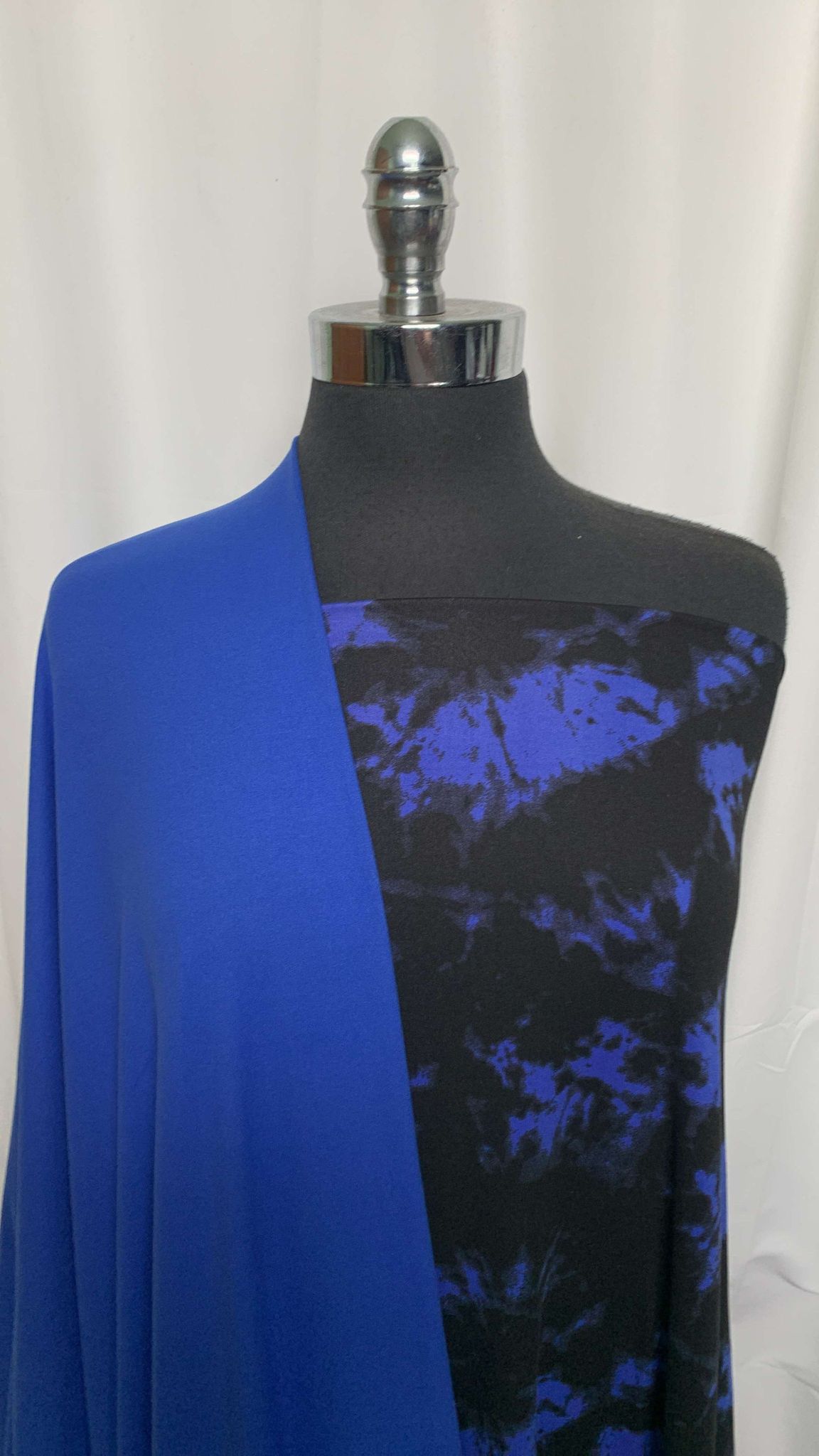 BLUE/BLACK TIE DYE BUNDLE : 2YD Blue/Black Tie Dye DBP & 2YD Blue Brushed-Face PF : A25724