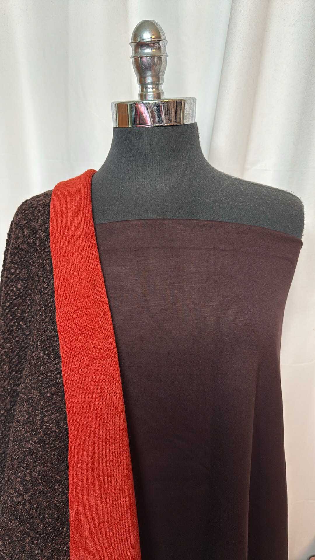 BROWN/POODLE BUNDLE : 3YD Designer 2-Faced Poodle & 2YD Brown Nylon Ponte : A28810