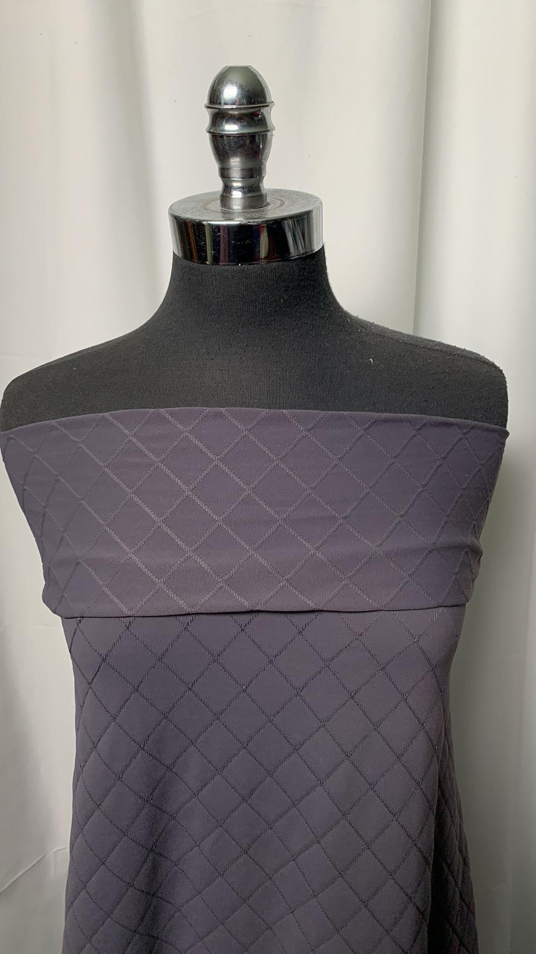 Grey Faux Quilted- Supplex Nylon Spandex - 2 Yard Cut