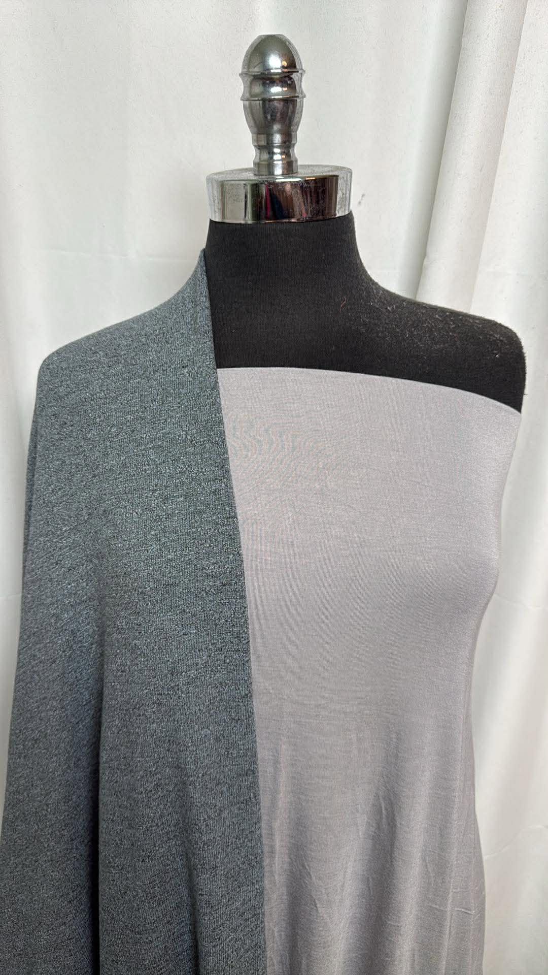 HEATHERED BLUE/SILVER BUNDLE : 2YD Silver R/S & 1+YD Heathered Blue C/S FT : A30406
