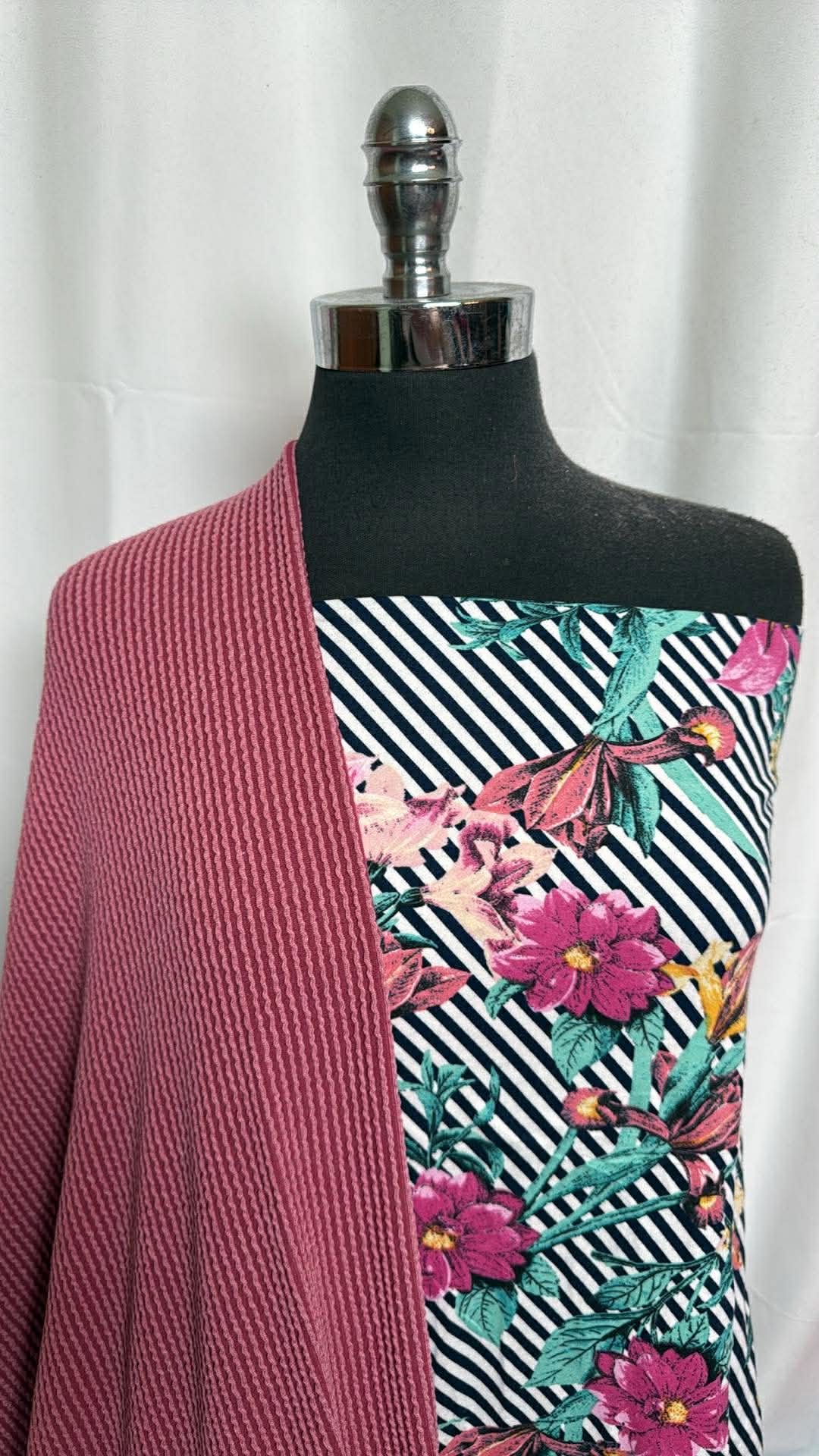 STRIPE FLORAL/URBAN RIB BUNDLE : 2YD Stripe/Floral DBP & 2YD Urban Rib : A29979