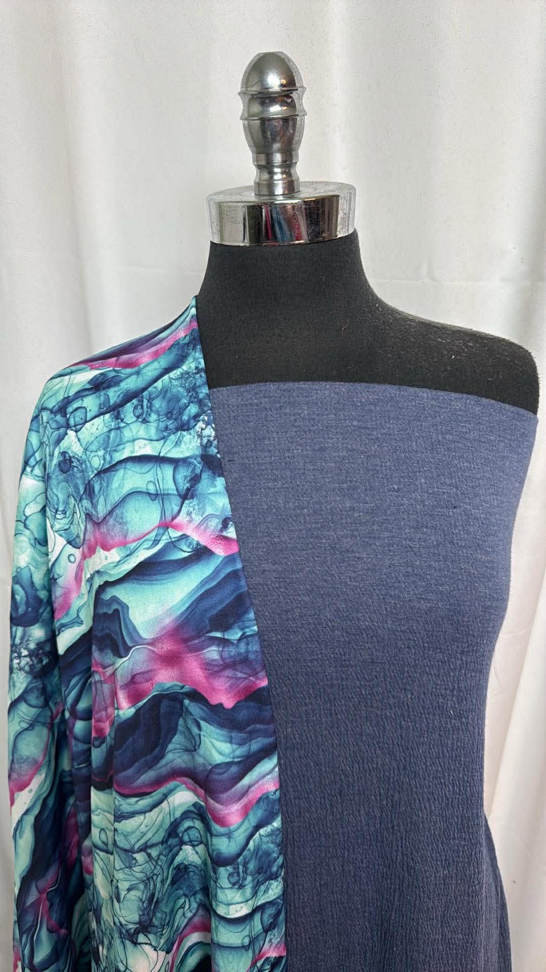 AQUA GEODE/GAUZE BUNDLE : 1.5YD Aqua Geode Sport Fleece & 2YD Knit Gauze : A30250