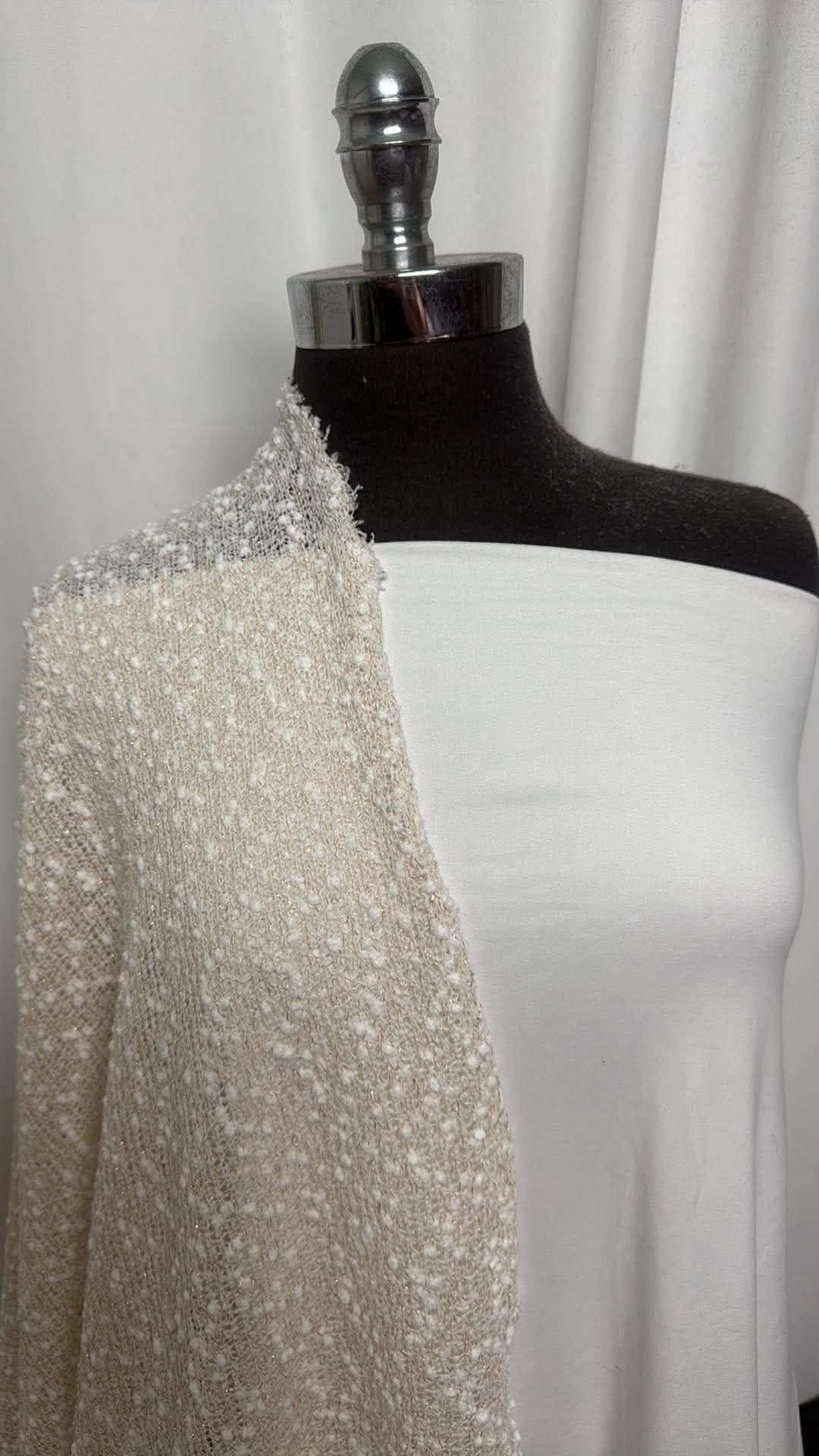 IVORY/LOOSE SWEATER BUNDLE : 2YD Ivory DBP & 2YD Loose Textured Sweater w/Lurex : A30898