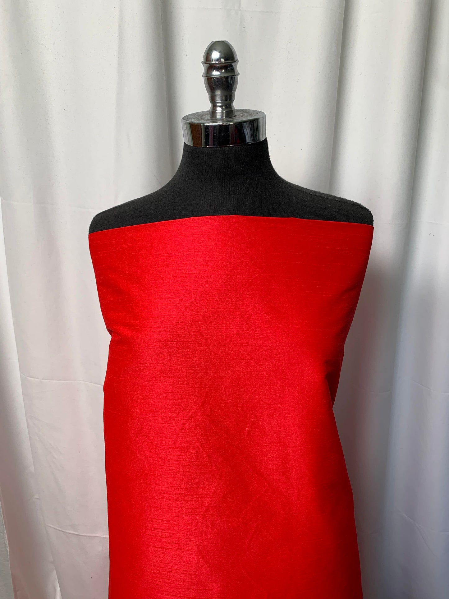 Bright Red - Poly Dupioni - 1 Yard Cut