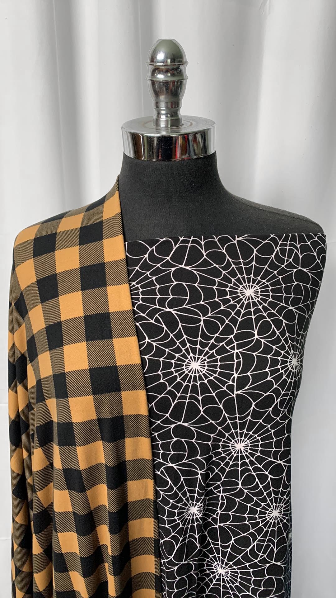 CAUGHT IN A WEB BUNDLE : 2YD Taupe Plaid DBP & 2YD Webs DBP : A1100